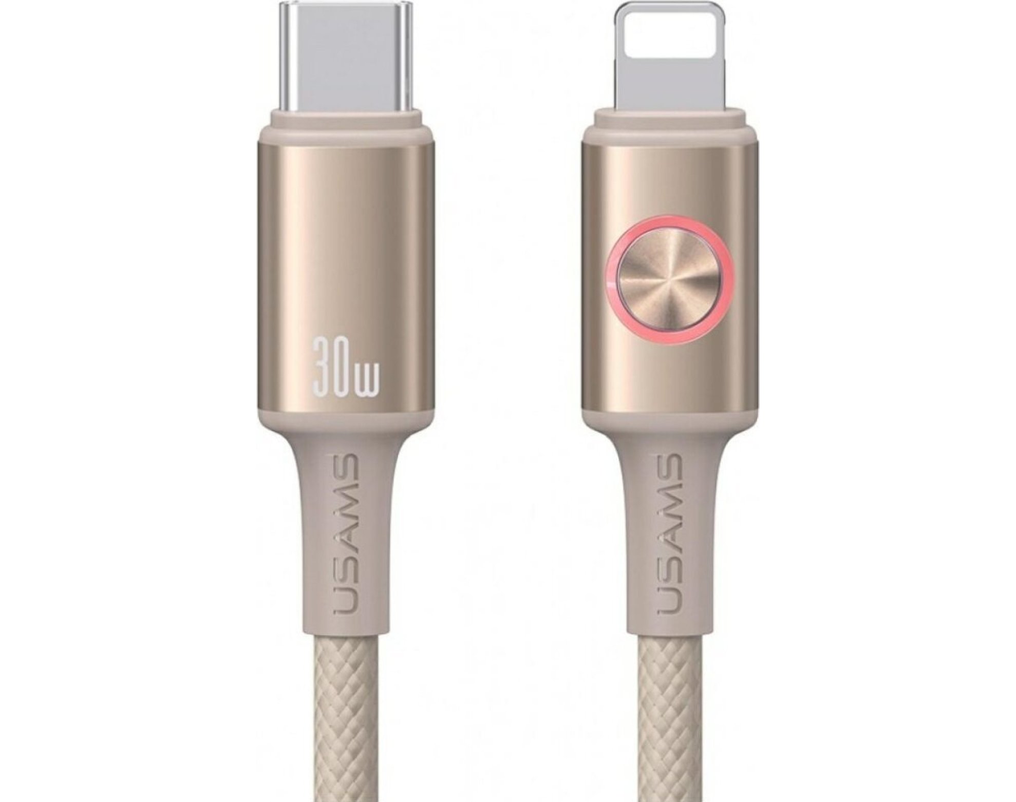 Kabel USB-C - Lightning USAMS Huan Series SJ753 30W 1.2 m Złoty