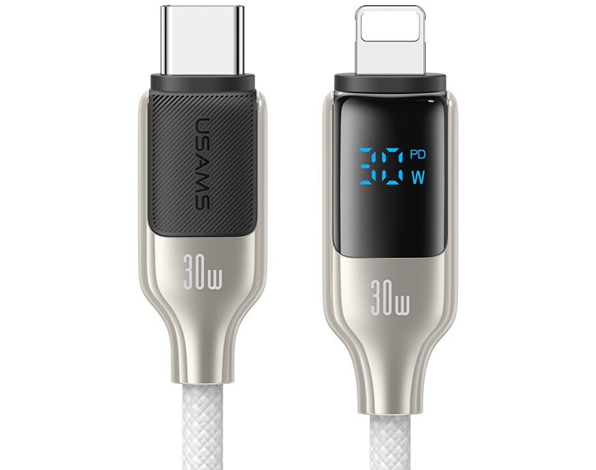 Kabel USB-C - Lightning USAMS HX Series 30W 1.2 m Biały