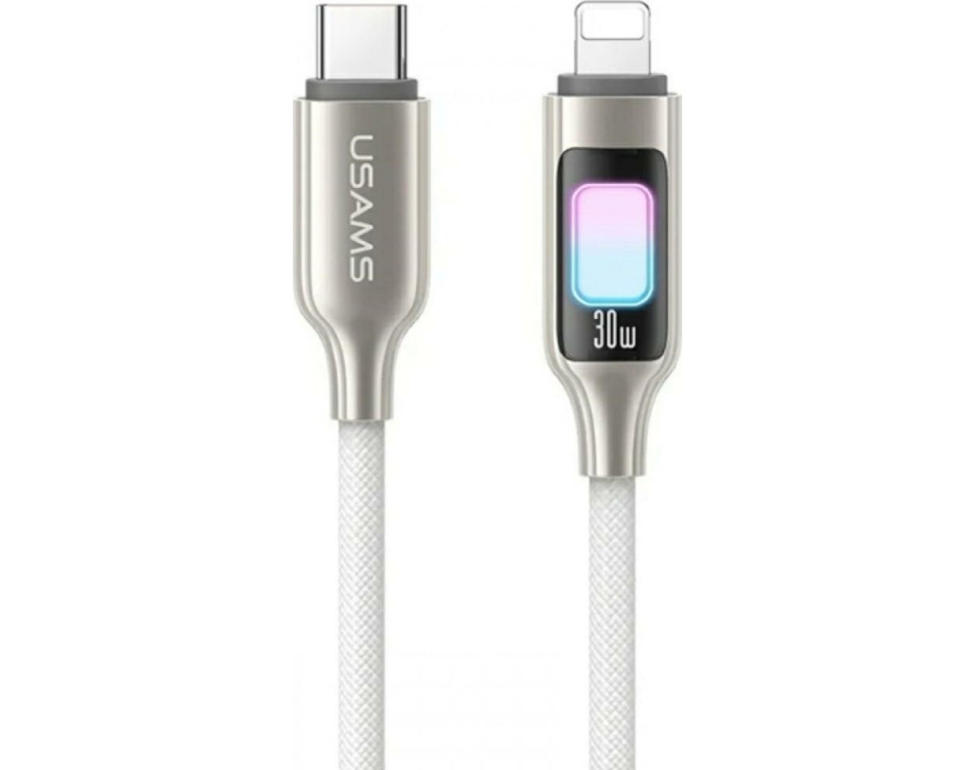 Kabel USB-C - Lightning USAMS TC Series SJ749 30W 1.2 m Tytanowy
