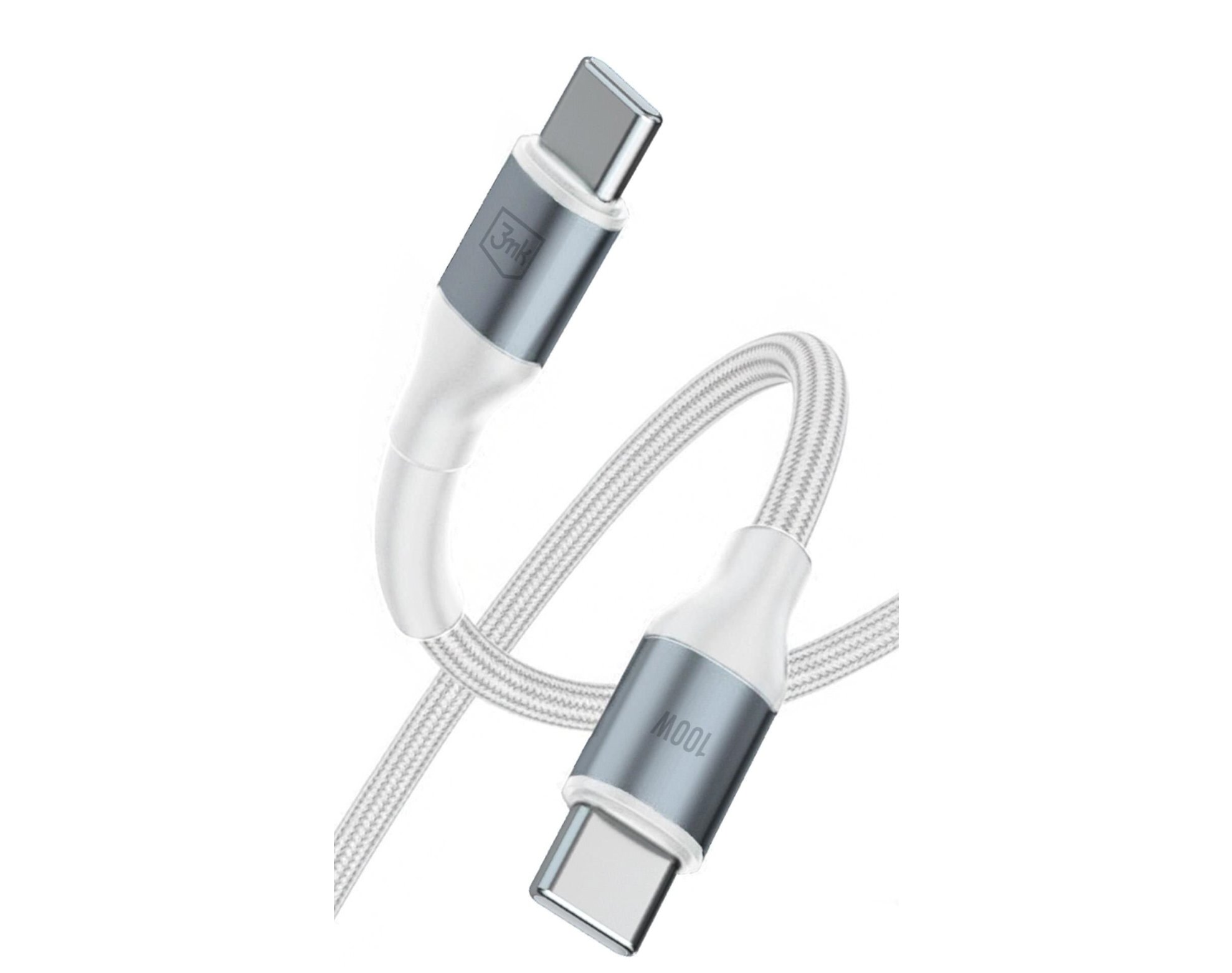 Kabel USB-C - USB-C 3MK Hyper Cable N-Series 100W 2 m Biały