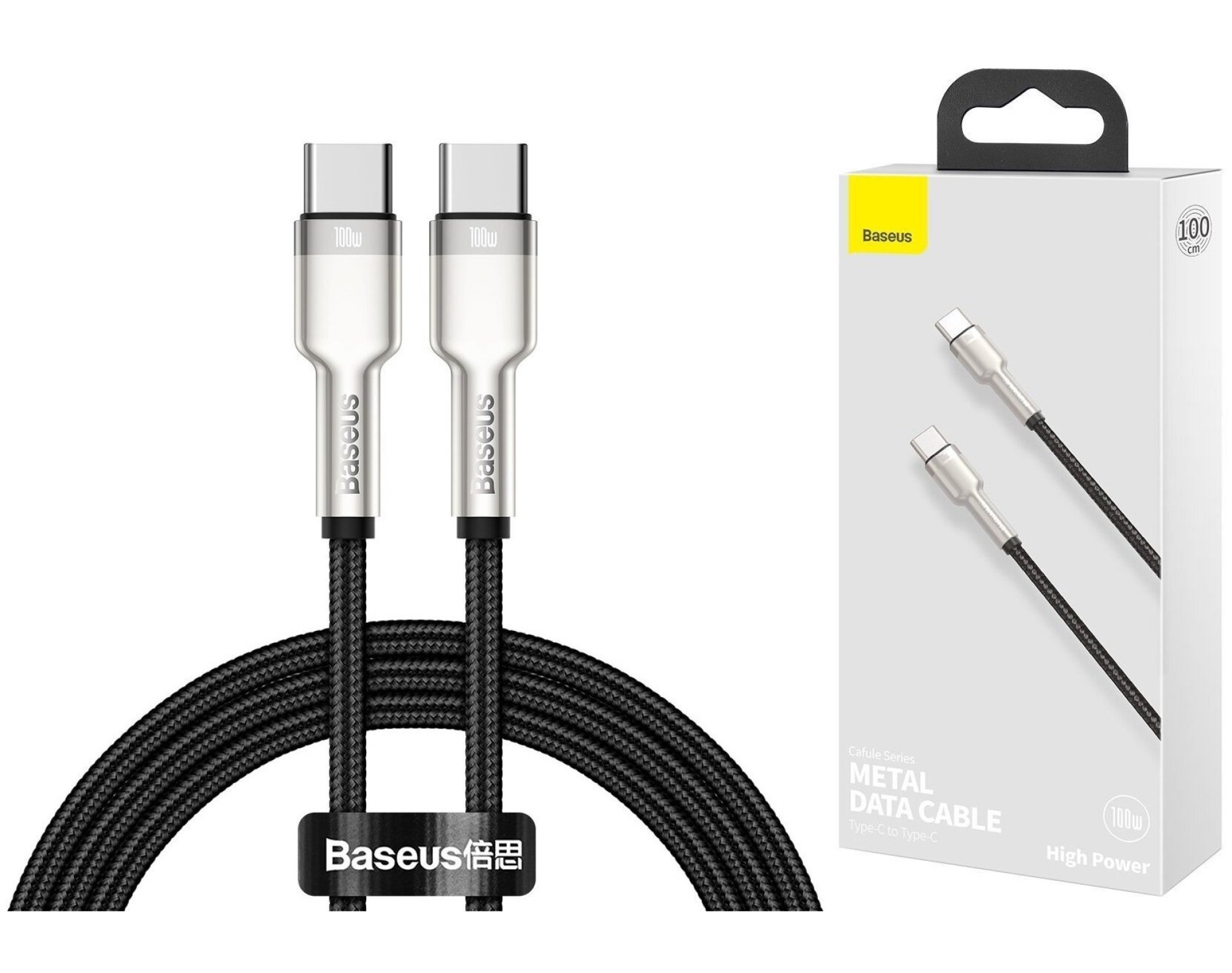 Kabel USB-C - USB-C BASEUS Cafule Metal 100W 1 m