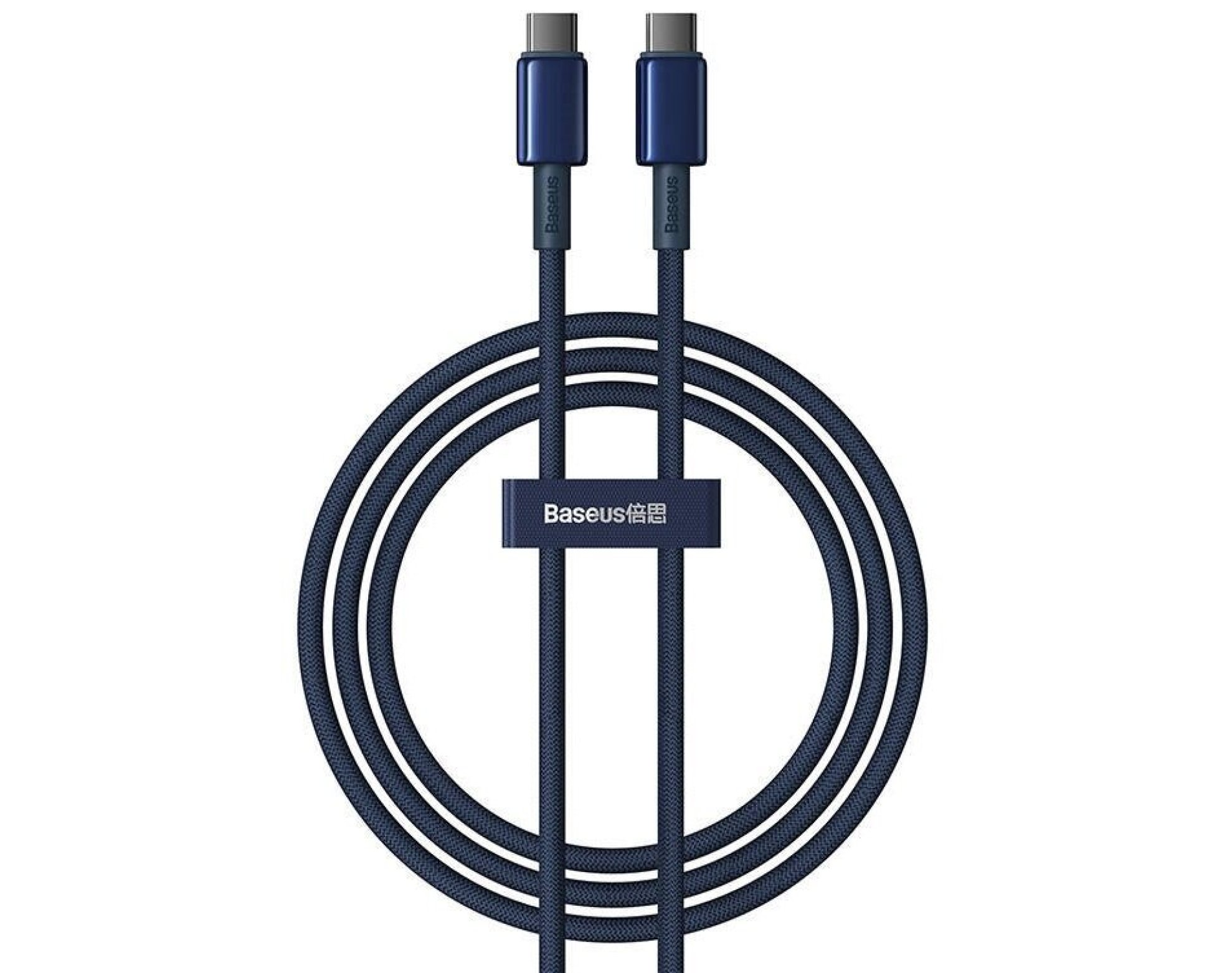 Kabel USB-C - USB-C  BASEUS Tungsten Gold 100W 1 m Niebieski