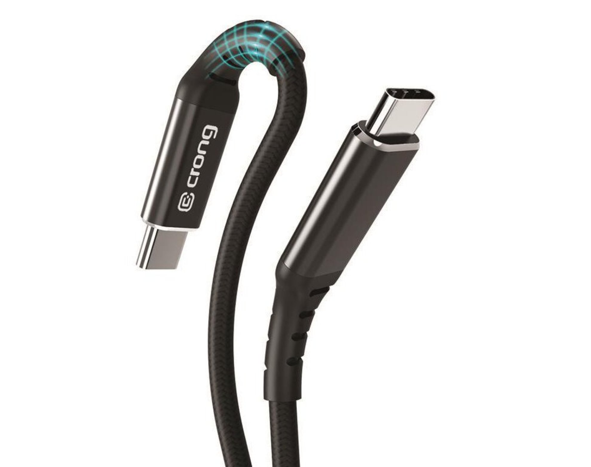 Kabel USB-C - USB-C CRONG Armor Link 1.2 m Czarny