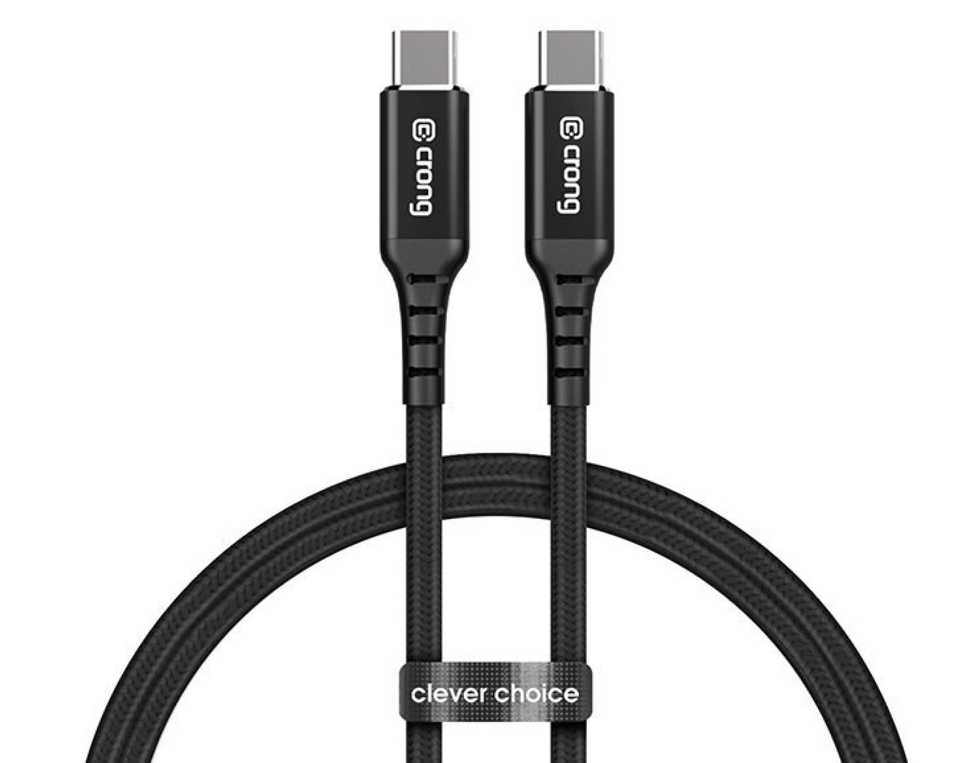 Kabel USB-C - USB-C CRONG Armor Link 1,5 m Czarny