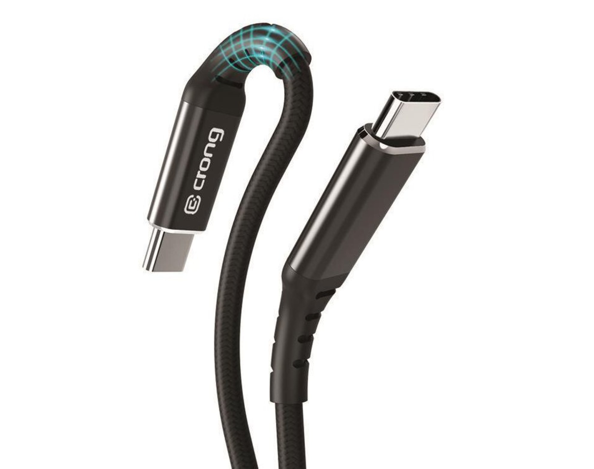Kabel USB-C - USB-C CRONG Armor Link 2 m Czarny