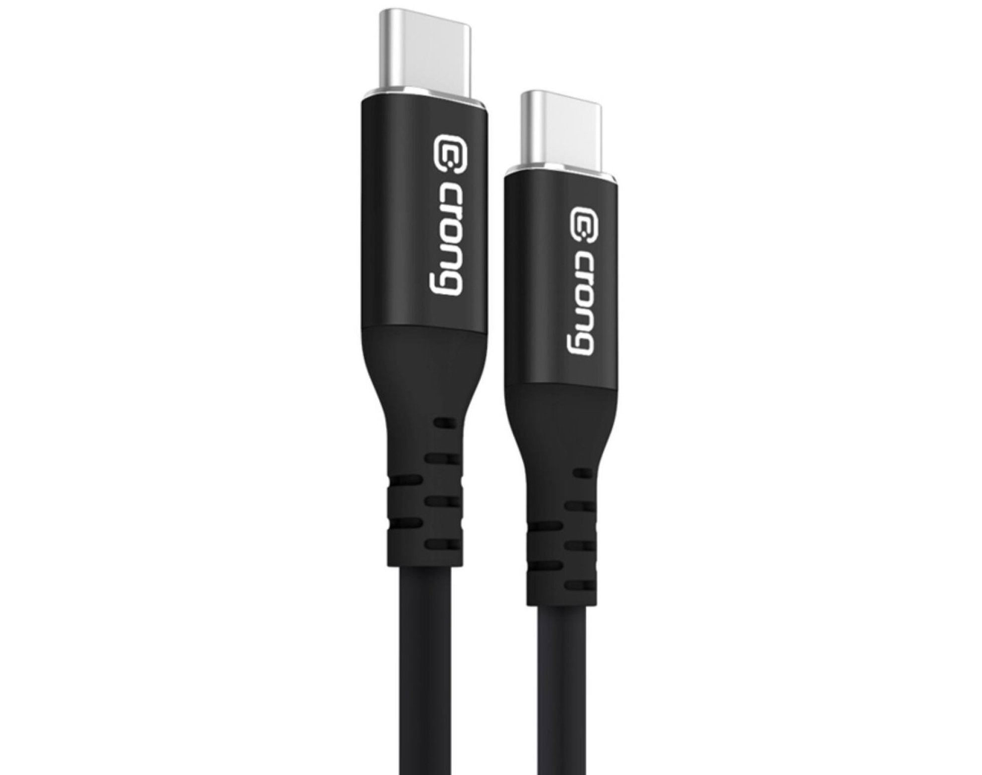 Kabel USB-C - USB-C CRONG Soft Link 0.25 m Czarny