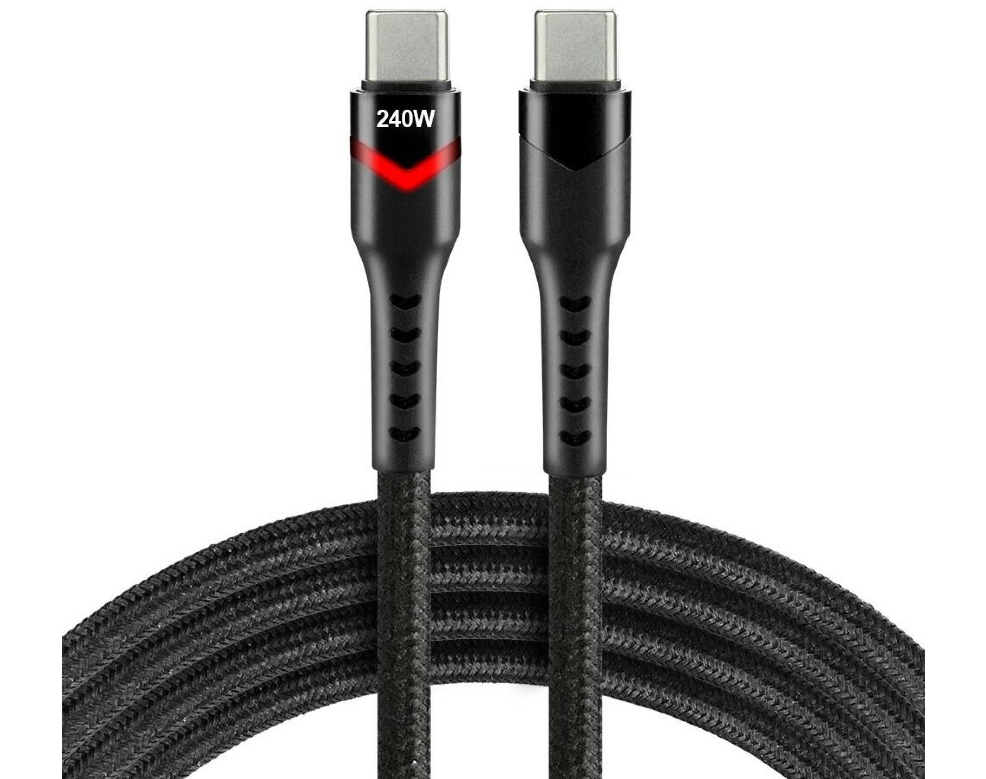 Kabel USB-C - USB-C EVERACTIVE CBB-1PDRS 240W RGB Led 1 m Czarny