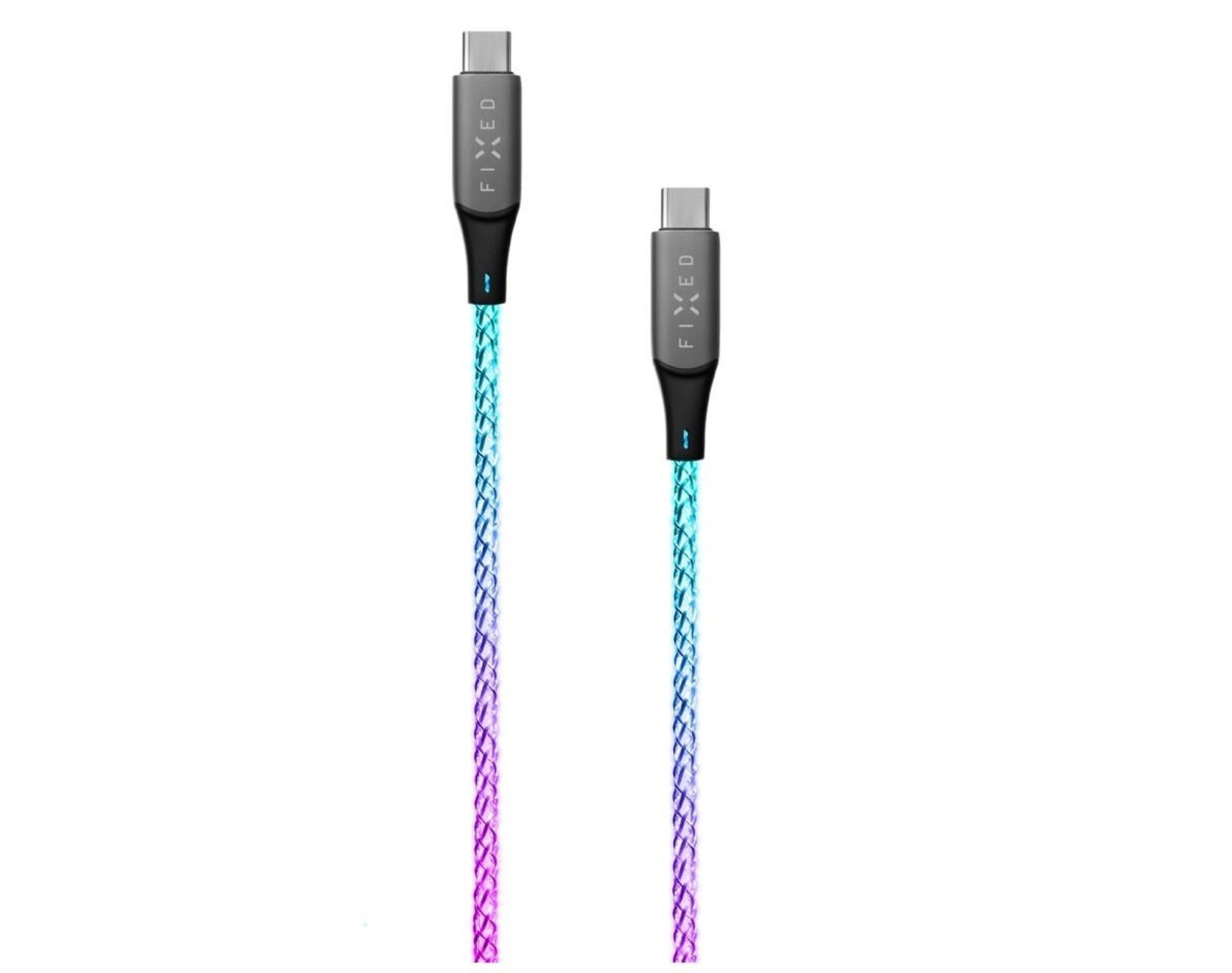 Kabel USB-C - USB-C FIXED 60W 1.2 m Tęczowy