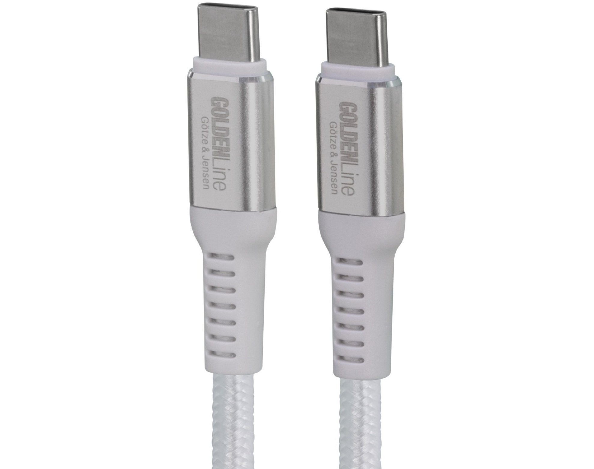Kabel USB-C - USB-C GÖTZE & JENSEN Golden Line 1 m Biały