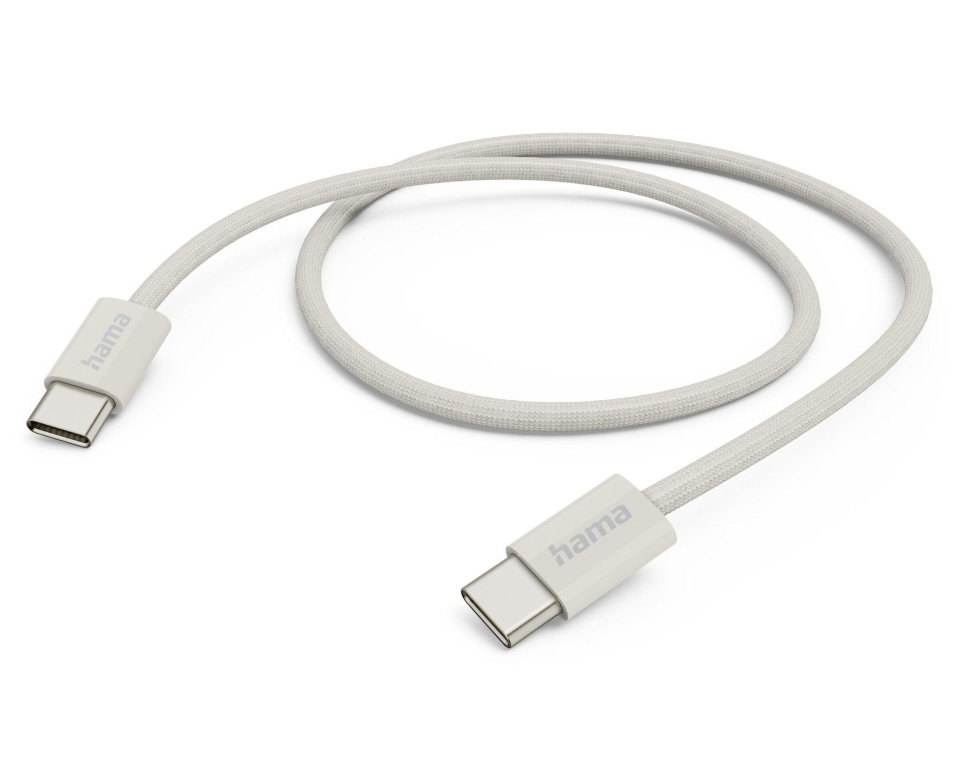 Kabel USB-C - USB-C HAMA Fabric 60W 1 m Beżowy