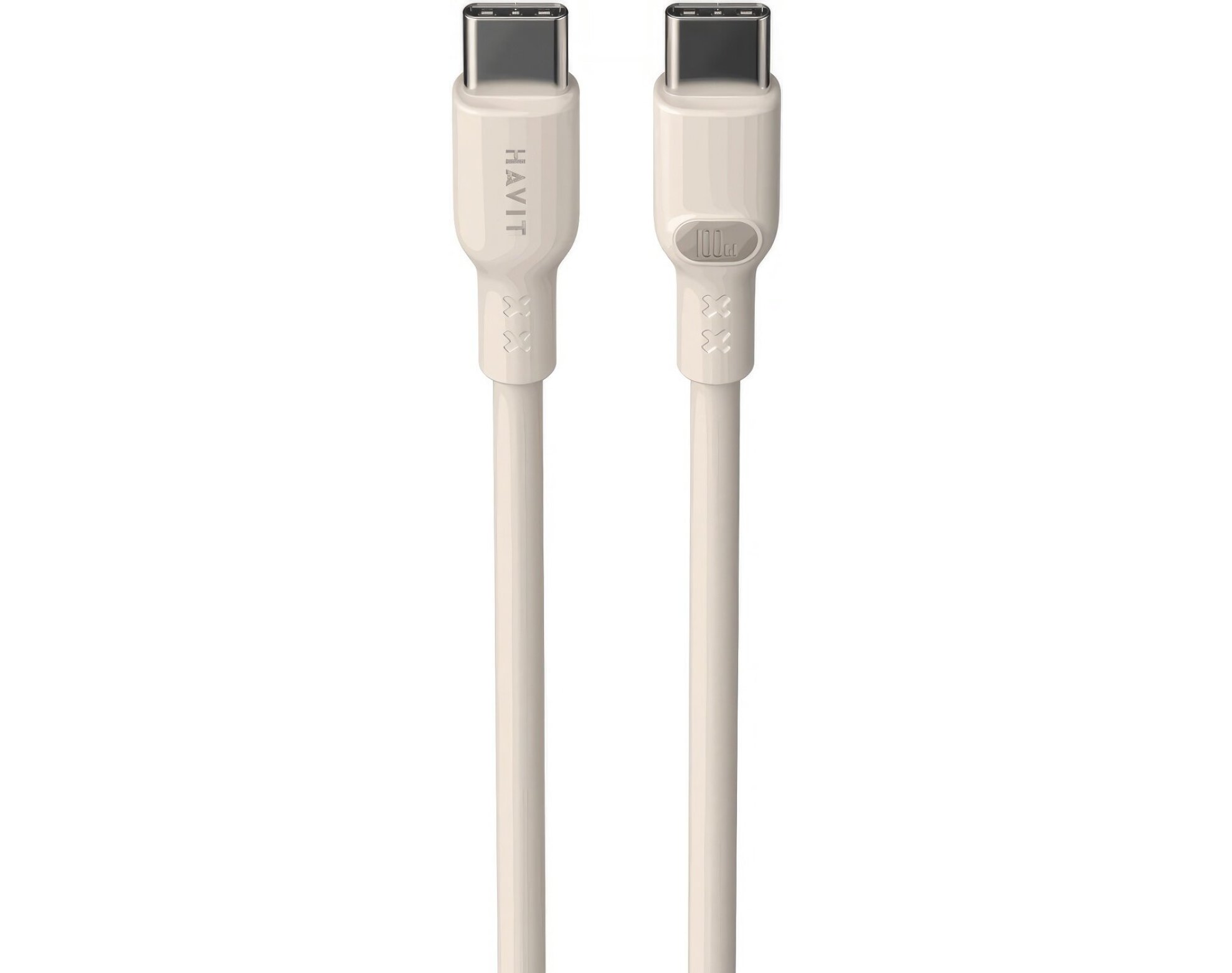 Kabel USB-C - USB-C HAVIT CB6284 100W 2 m Beżowy