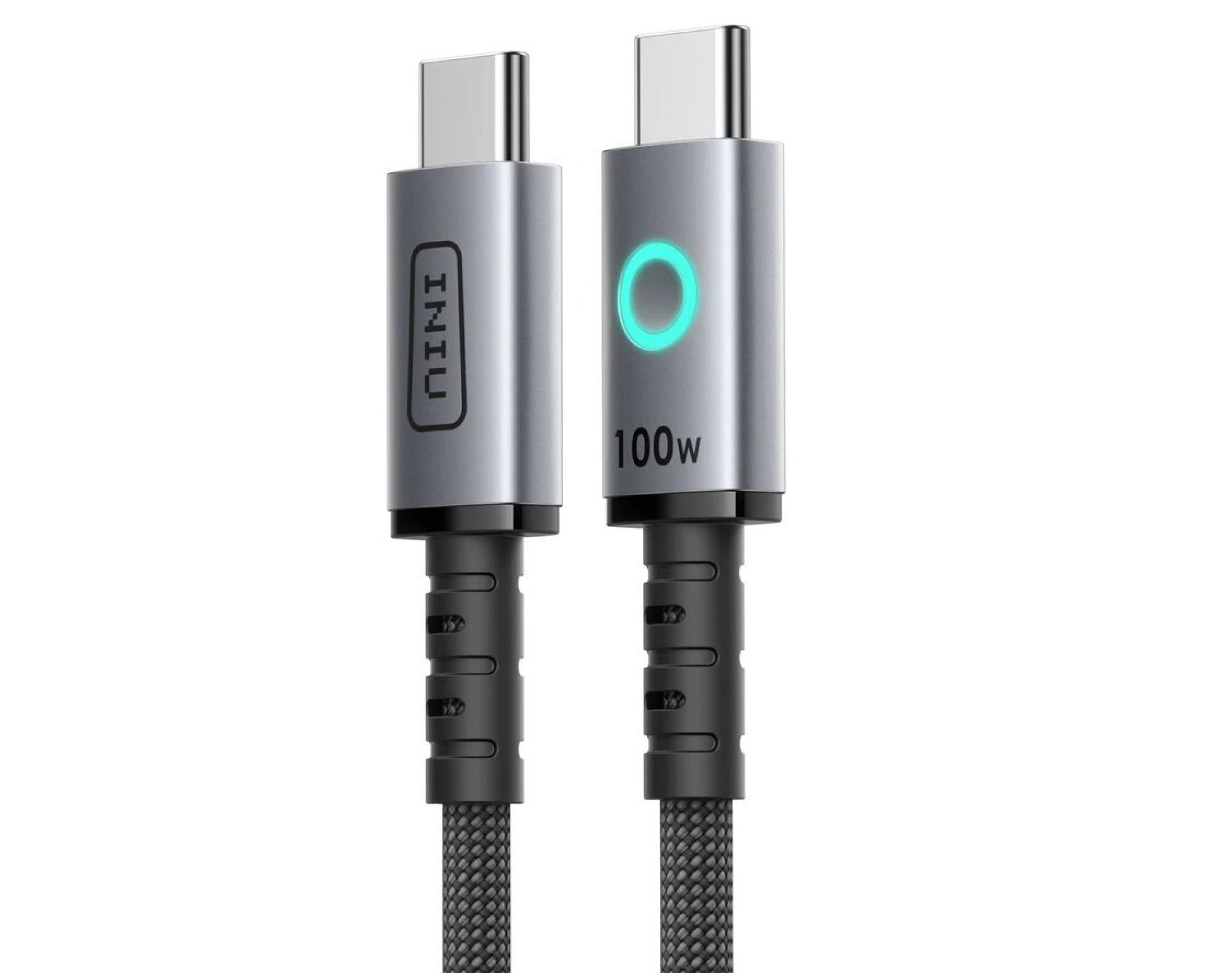 Kabel USB-C - USB-C INIU Leopard 100W 1.2 m Czarno-szary