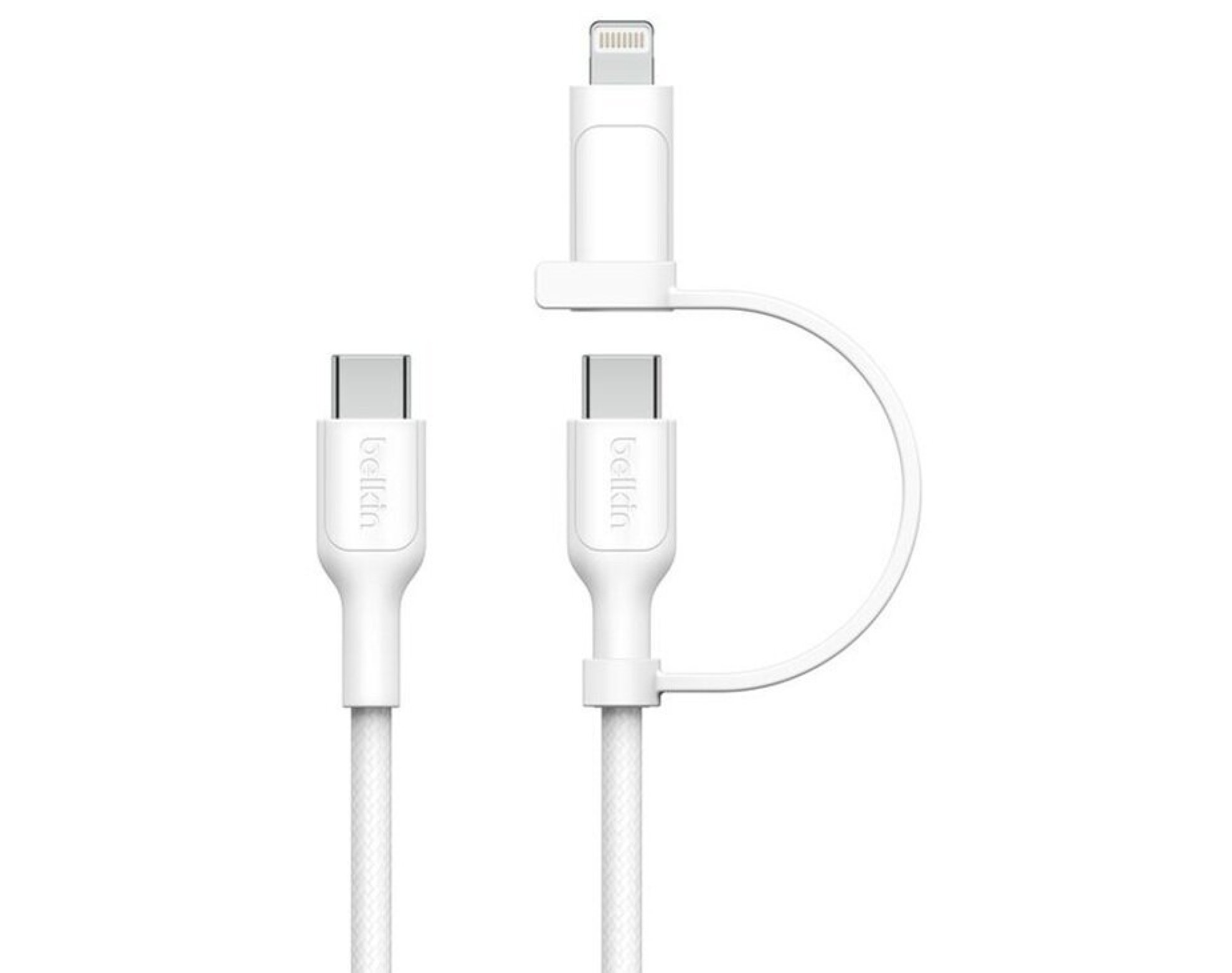 Kabel USB-C - USB-C/Lightning BELKIN CAC003HQ1.5MWH 60W 1.5 m Biały