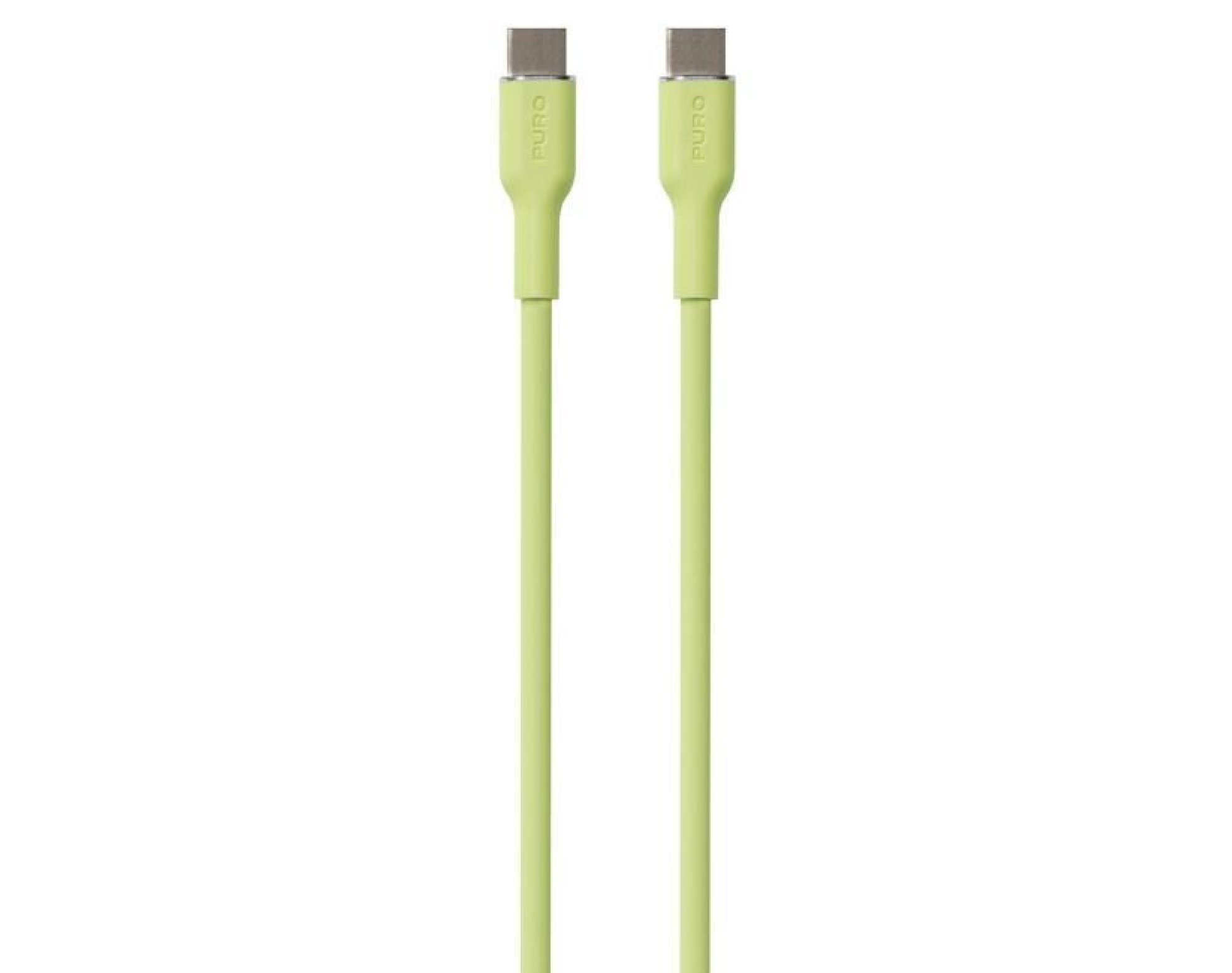 Kabel USB-C - USB-C PURO Icon Soft Cable 1.5 m Jasnozielony