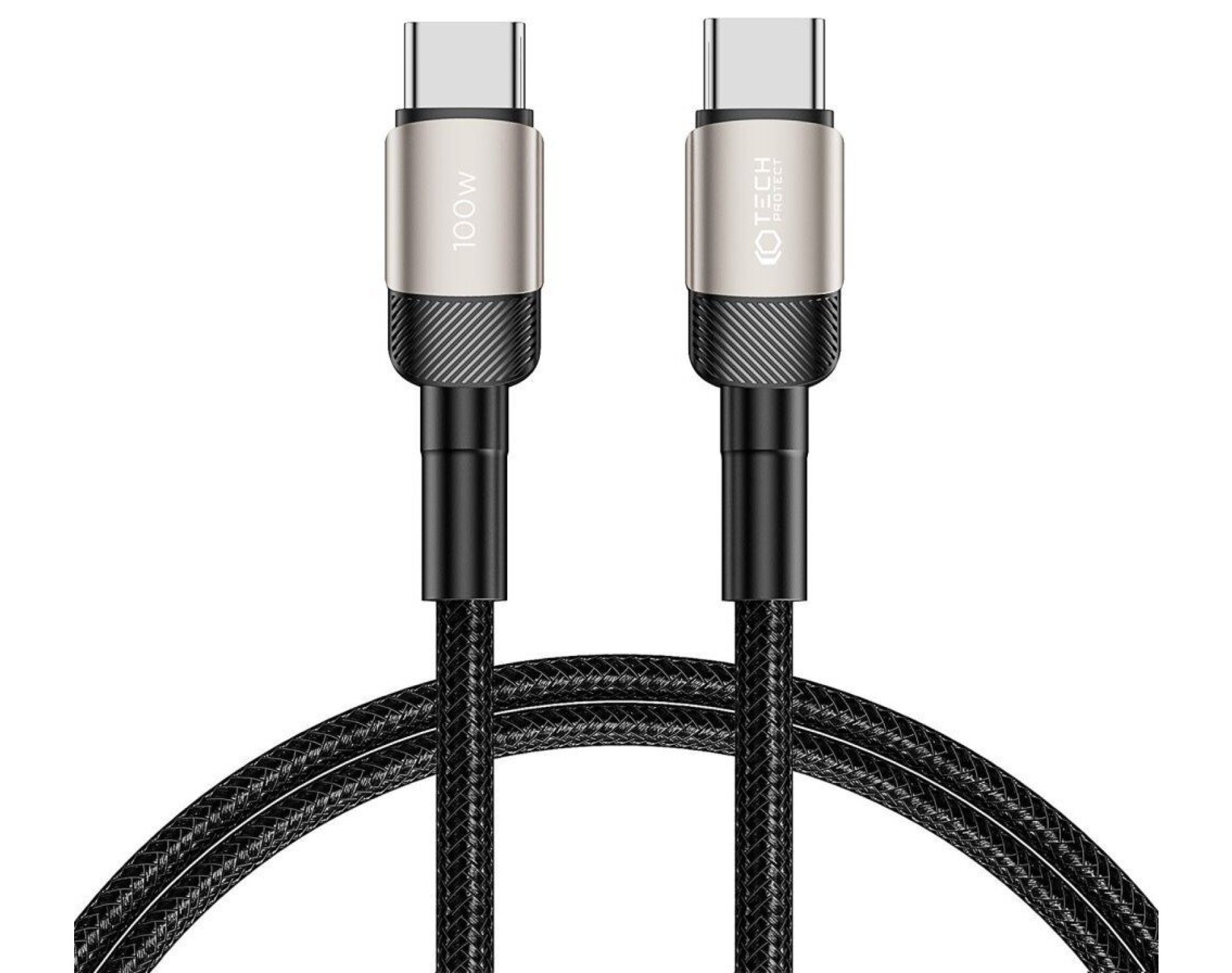 Kabel USB-C - USB-C TECH-PROTECT UltraBoost EVO PD100W/5A 1 m Czarno-beżowy