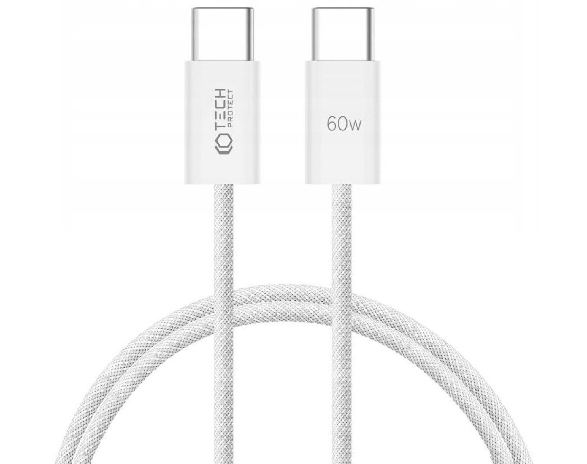 Kabel USB-C - USB-C TECH-PROTECT UltraBoost PD60W 3A 1 m Biały