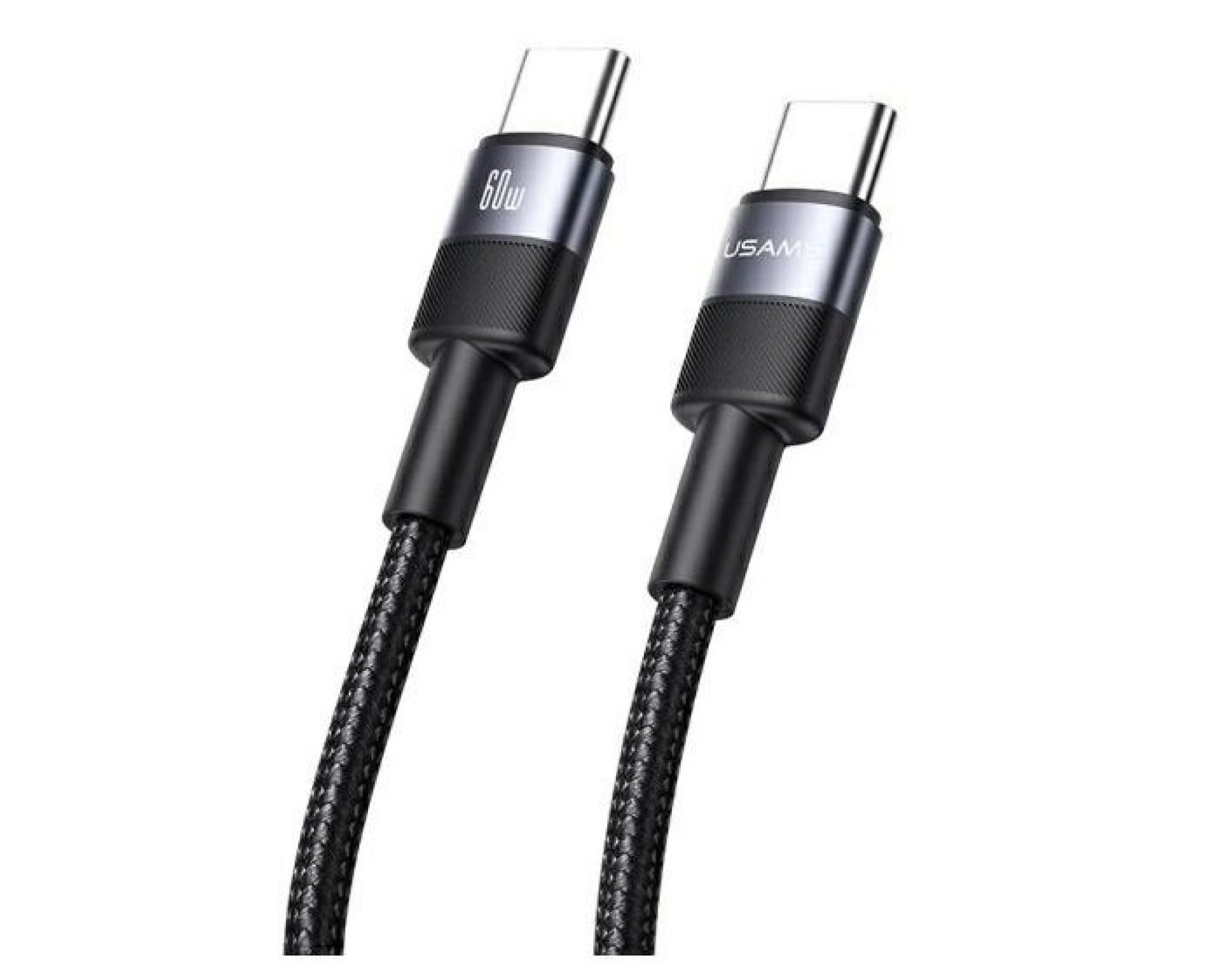 Kabel USB-C - USB-C USAMS Aluminum Alloy SJ724USB01 60W 1.2m Czarny