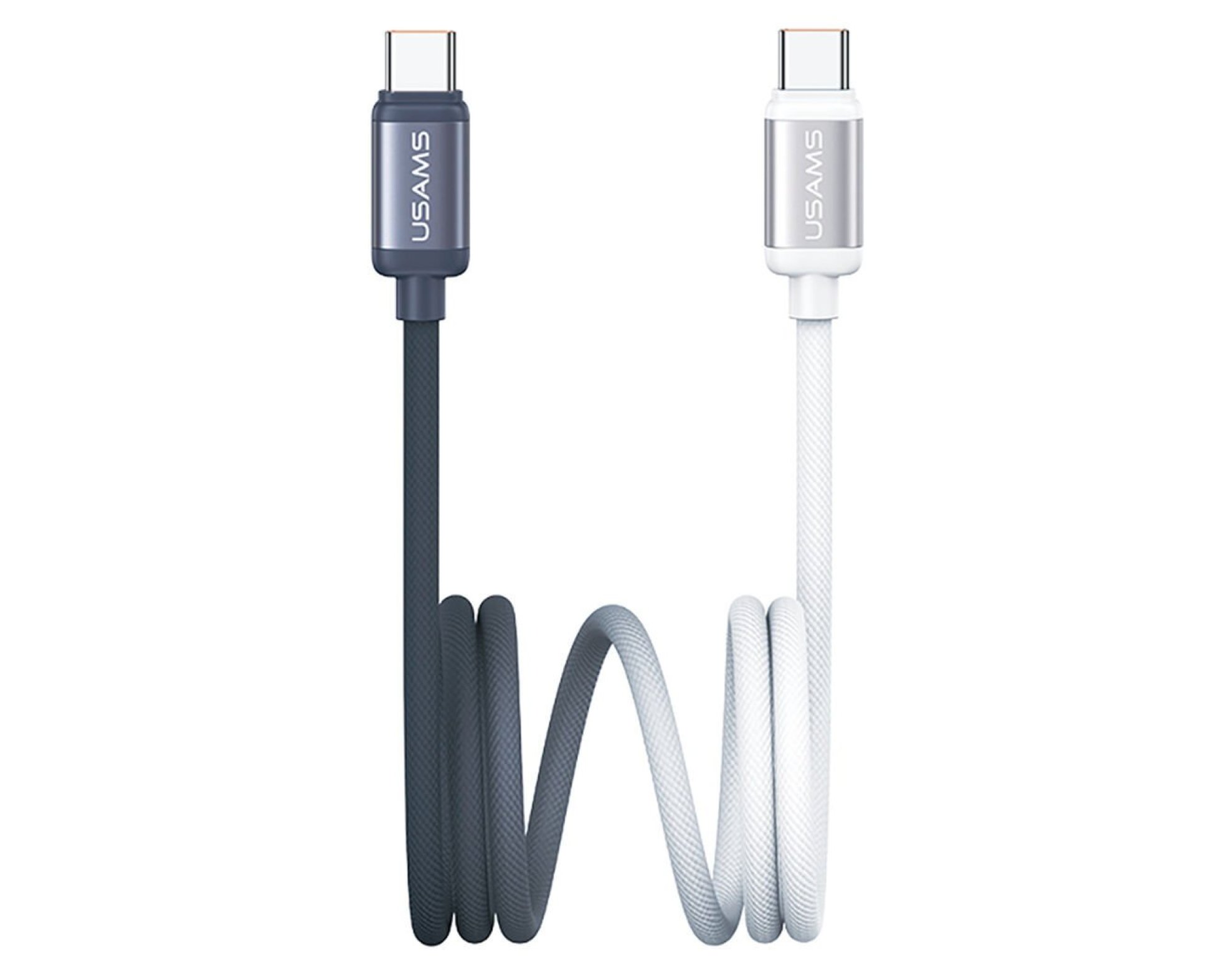 Kabel USB-C - USB-C USAMS Bicolor Series SJ756 PD 60W 1.2 m Czarno-biały