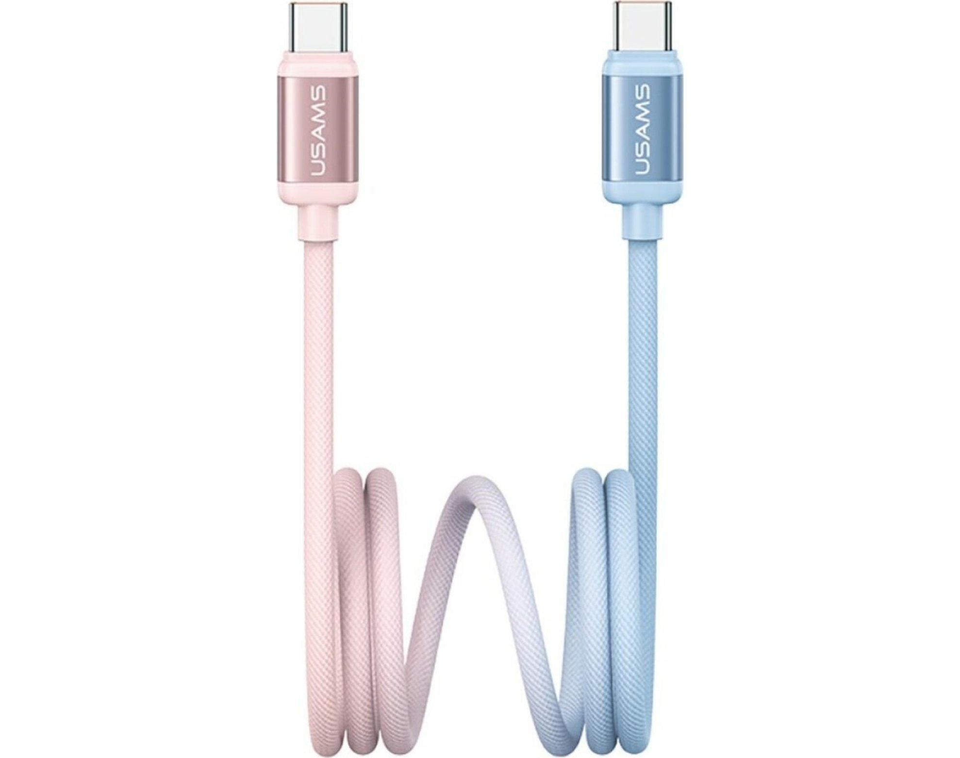 Kabel USB-C - USB-C USAMS Bicolor Series SJ756 PD 60W 1.2 m Niebiesko-różowy