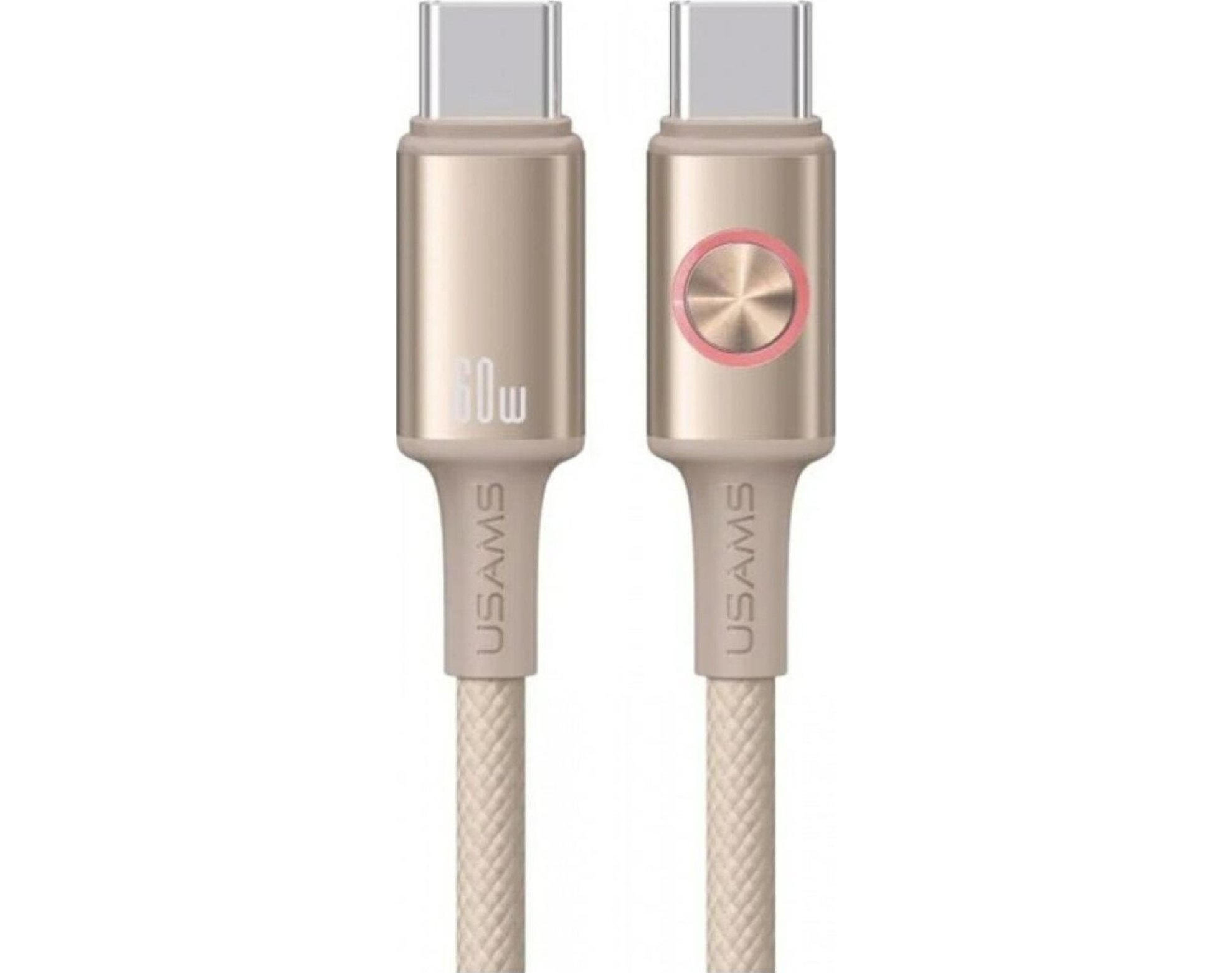 Kabel USB-C - USB-C USAMS Huan Series SJ752 60W 1.2 m Tytanowy