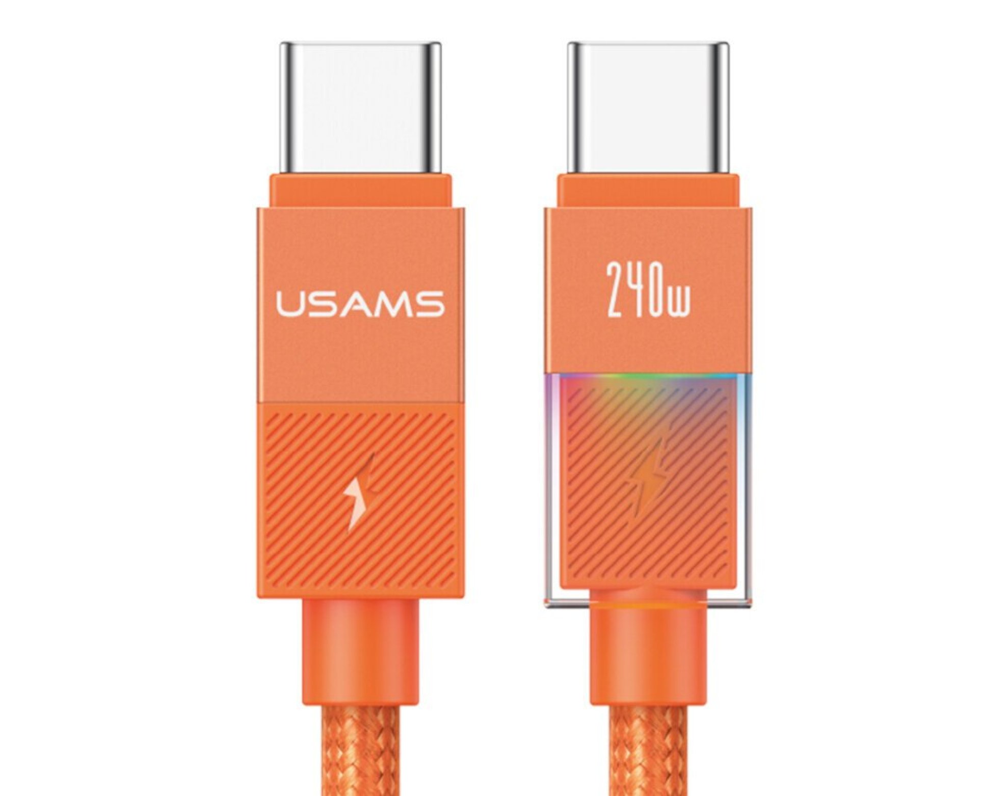 Kabel USB-C - USB-C USAMS U93 240W 1.2 m Pomarańczowy