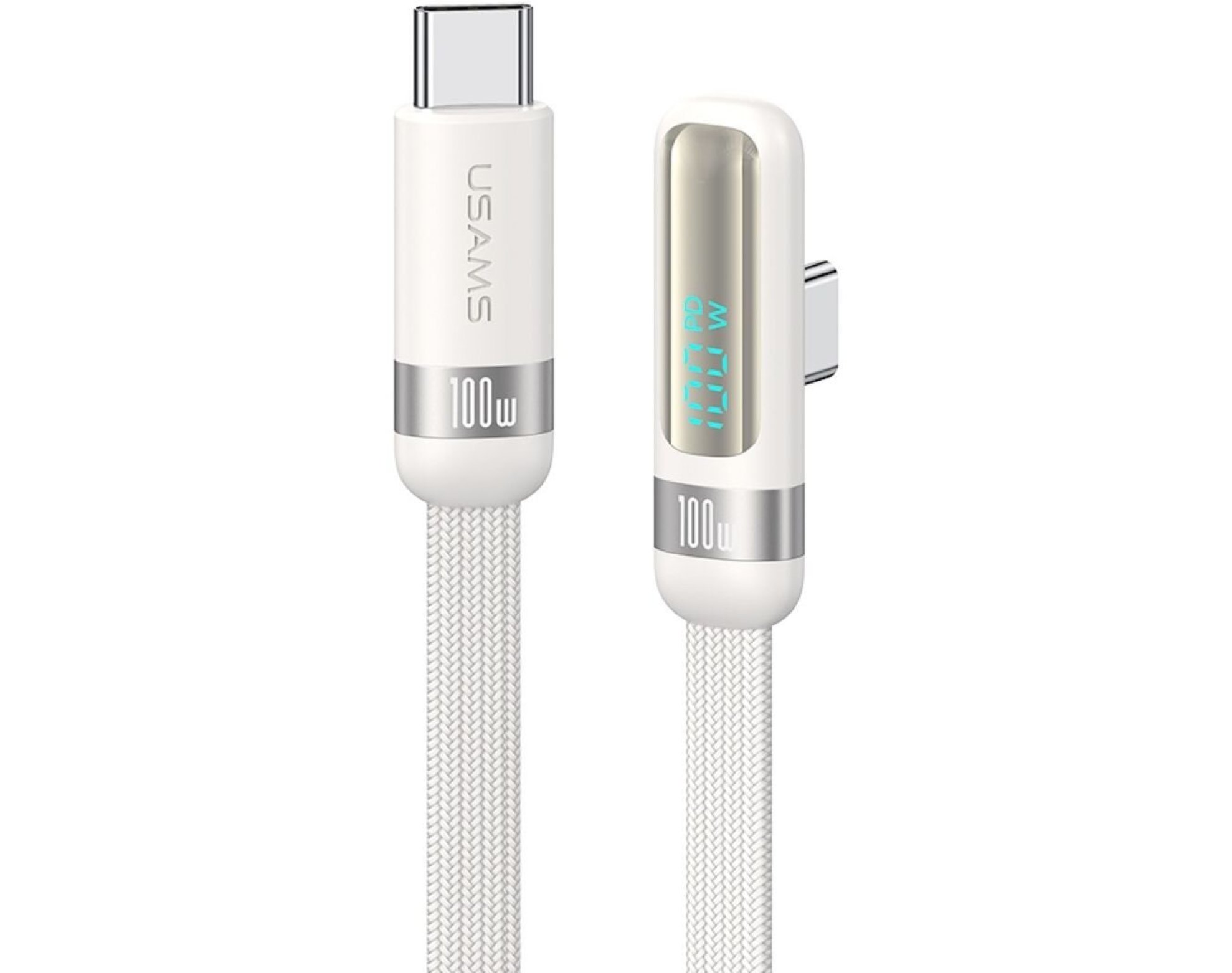 Kabel USB-C - USB-C USAMS US-SJ653 100W 1.2 m Biały