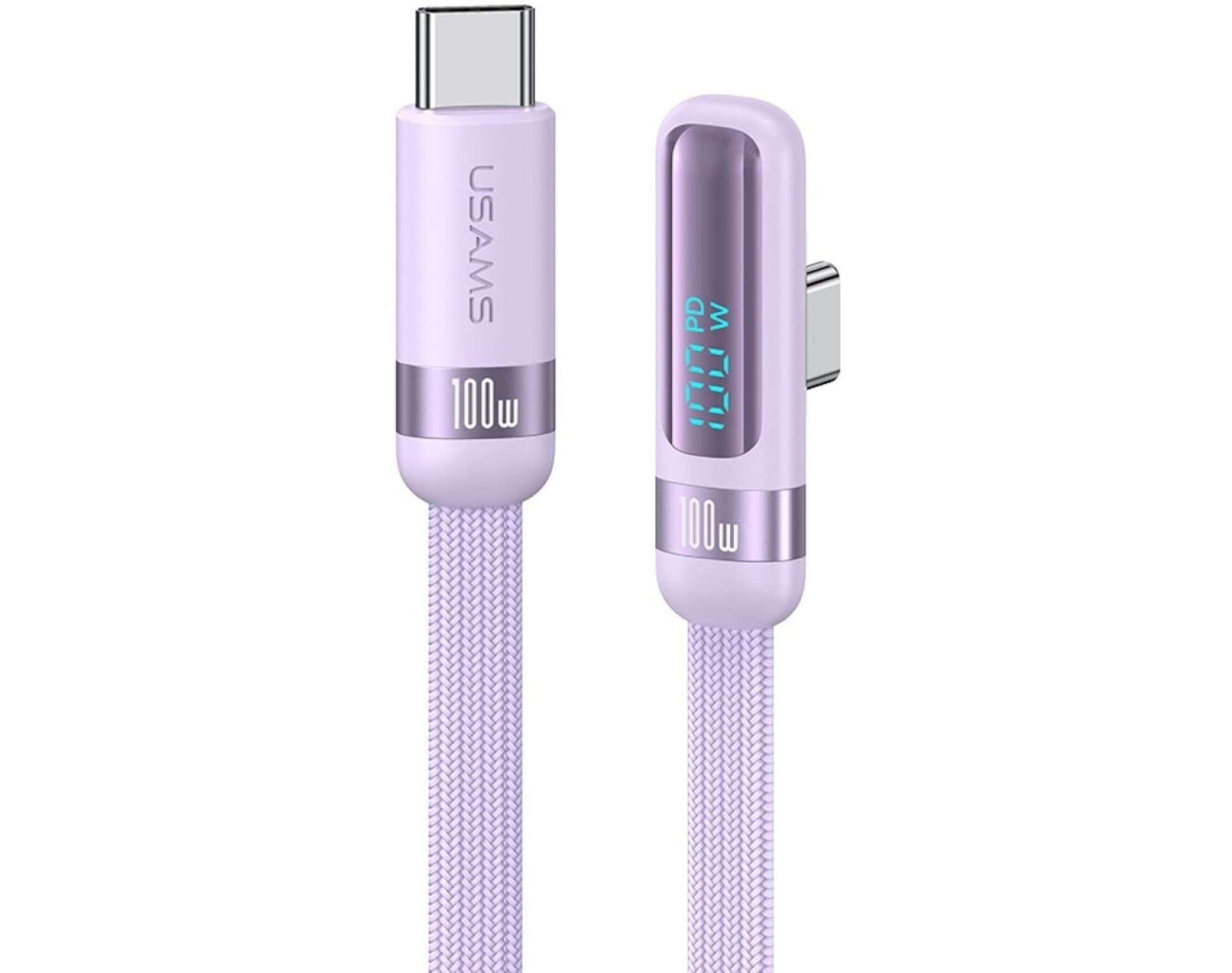 Kabel USB-C - USB-C USAMS US-SJ653 100W 1.2 m Fioletowy