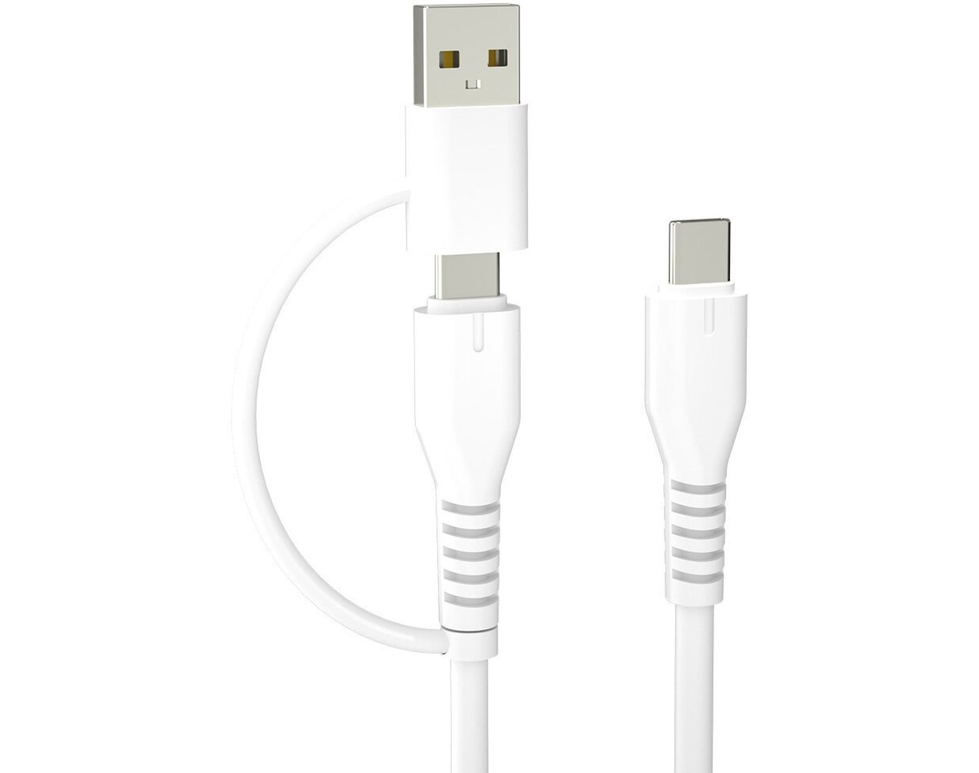 Kabel USB-C - USB-C/USB-A FOREVER 2w1 KR2W1-00 1.5 m Biały