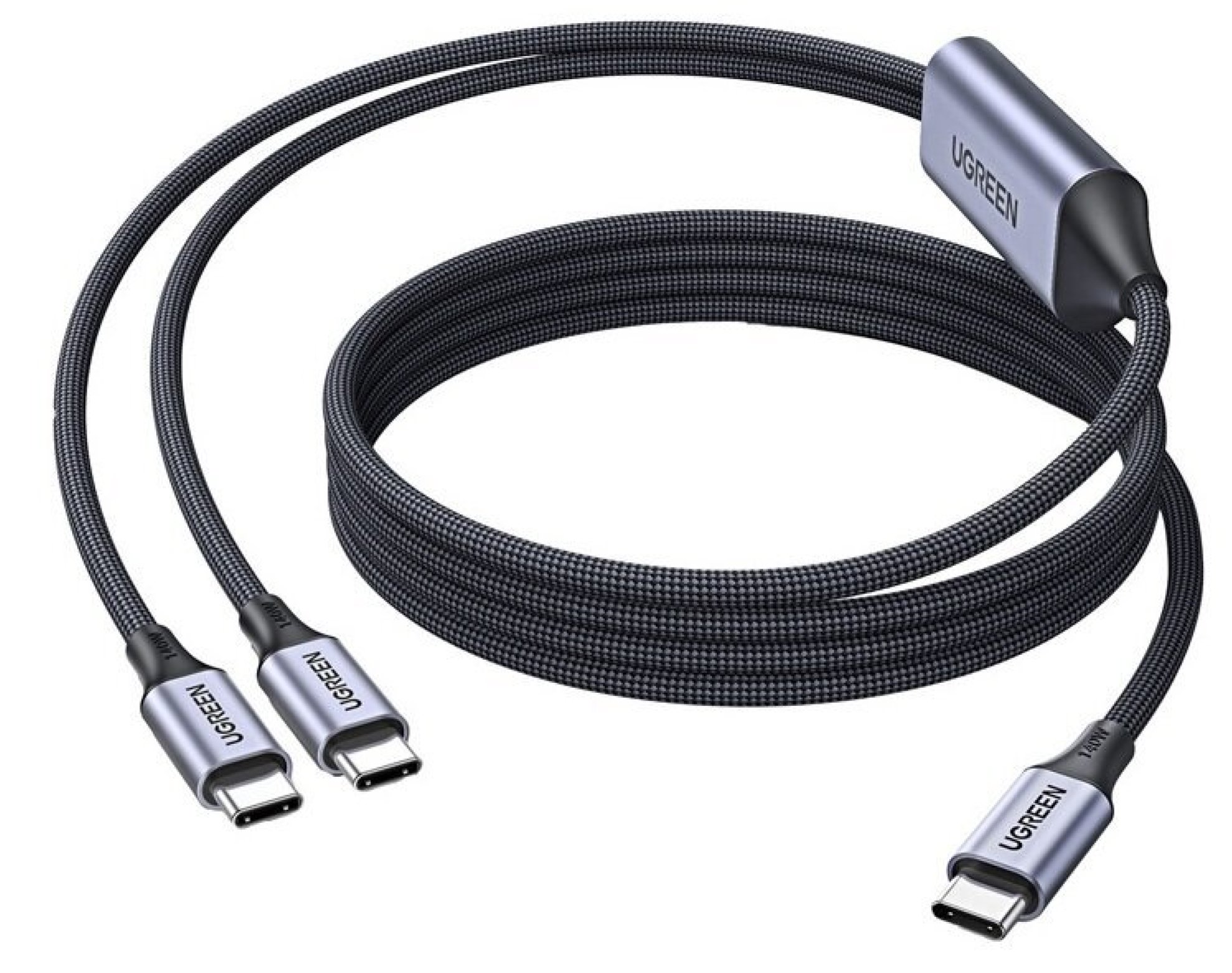 Kabel USB-C - USB-C/USB-C UGREEN L533 140W 2 m Czarno-szary