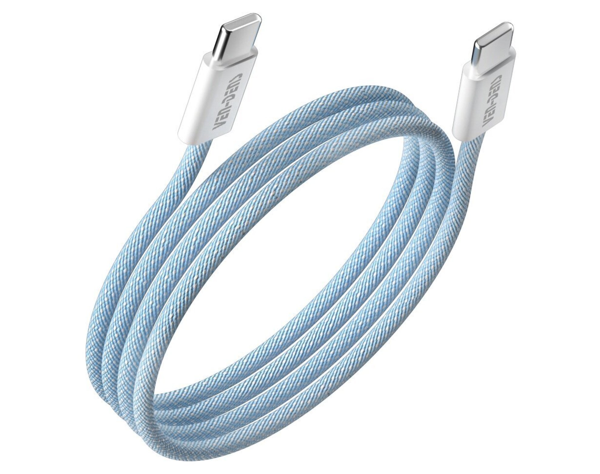 Kabel USB-C - USB-C VEN-DENS 60W 1 m Niebieski