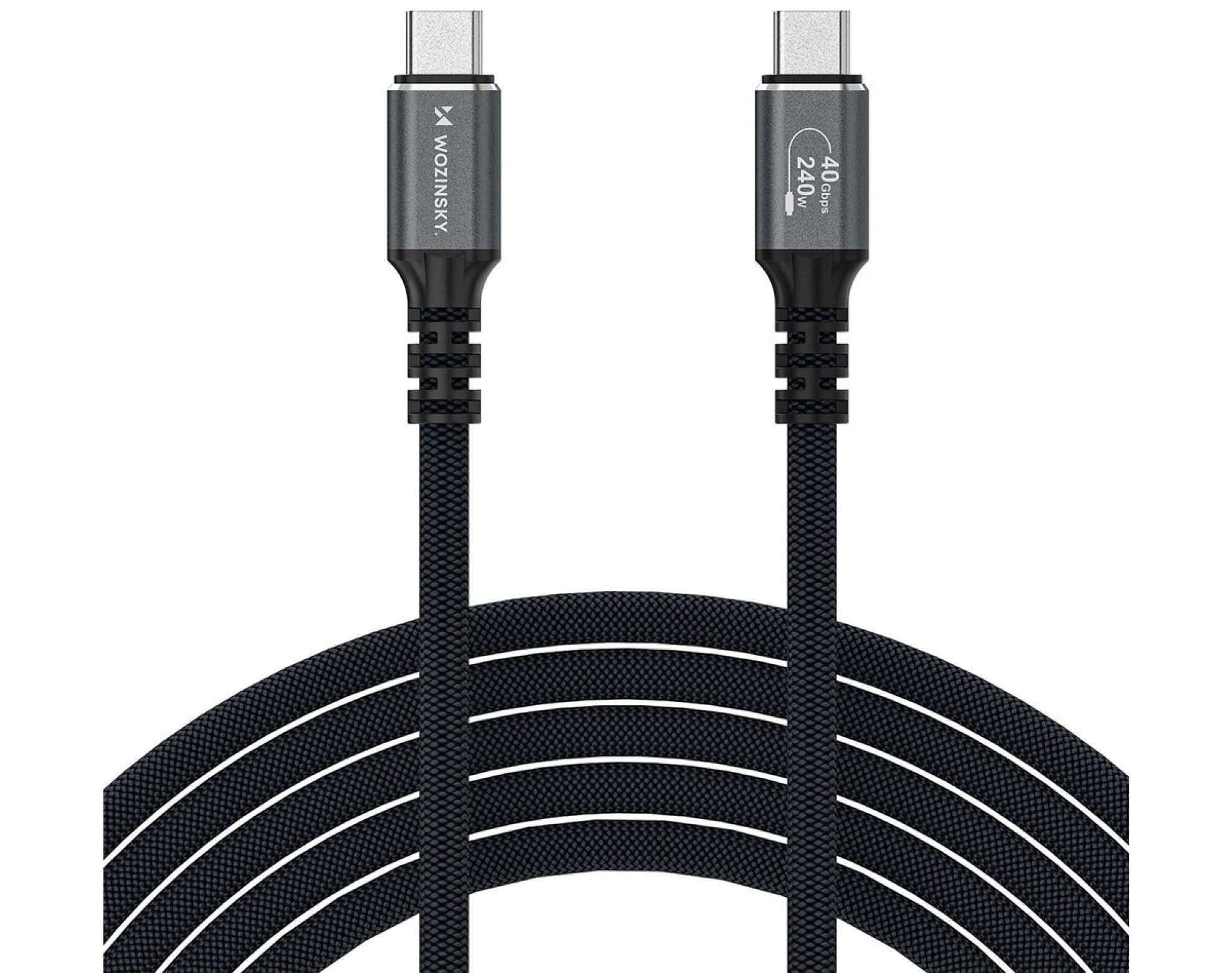 Kabel USB-C - USB-C WOZINSKY WPS-UY415S 4K 240W 1.5 m Czarny