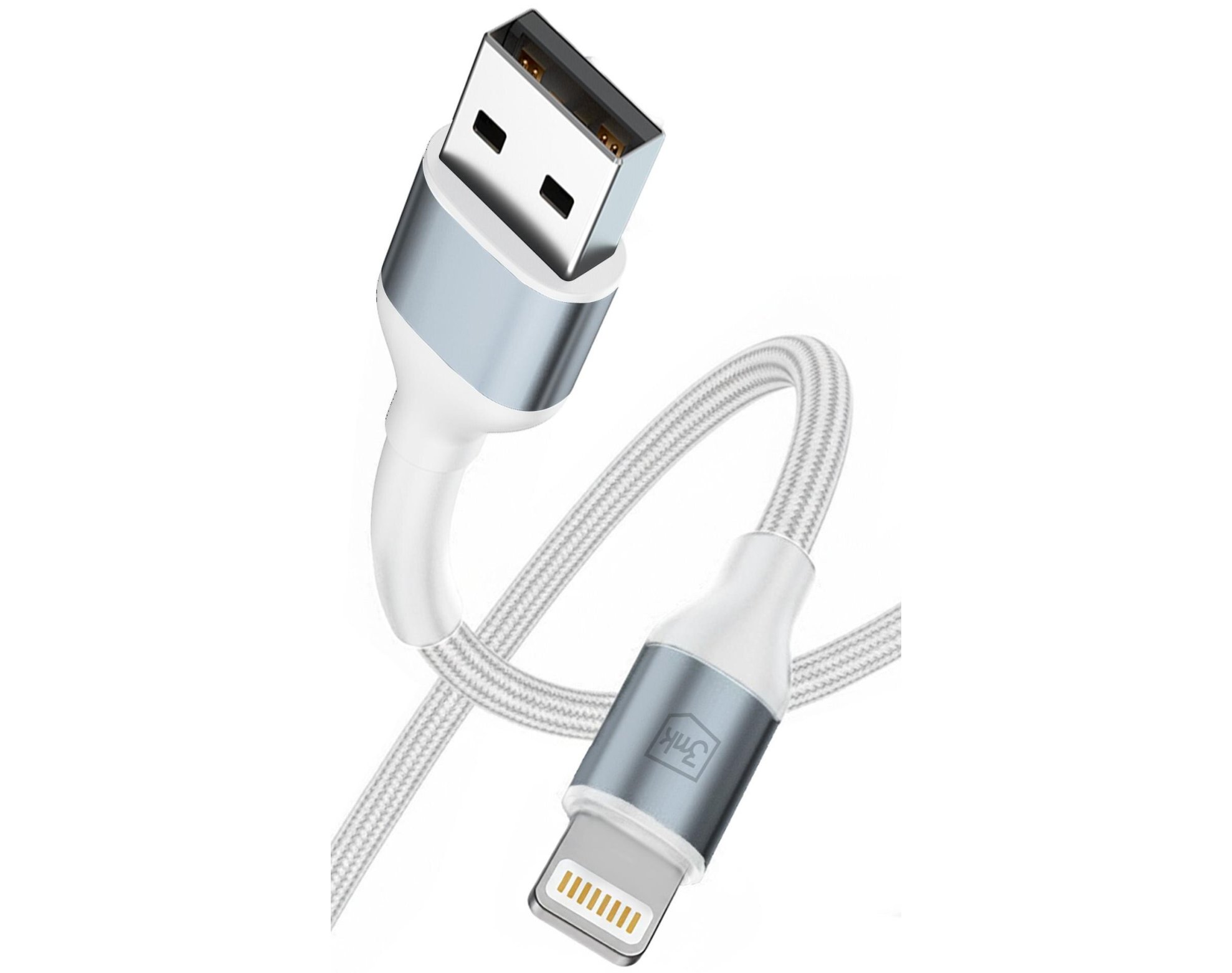 Kabel USB - Lightning 3MK Hyper Cable N-Series 12W 1 m Biały