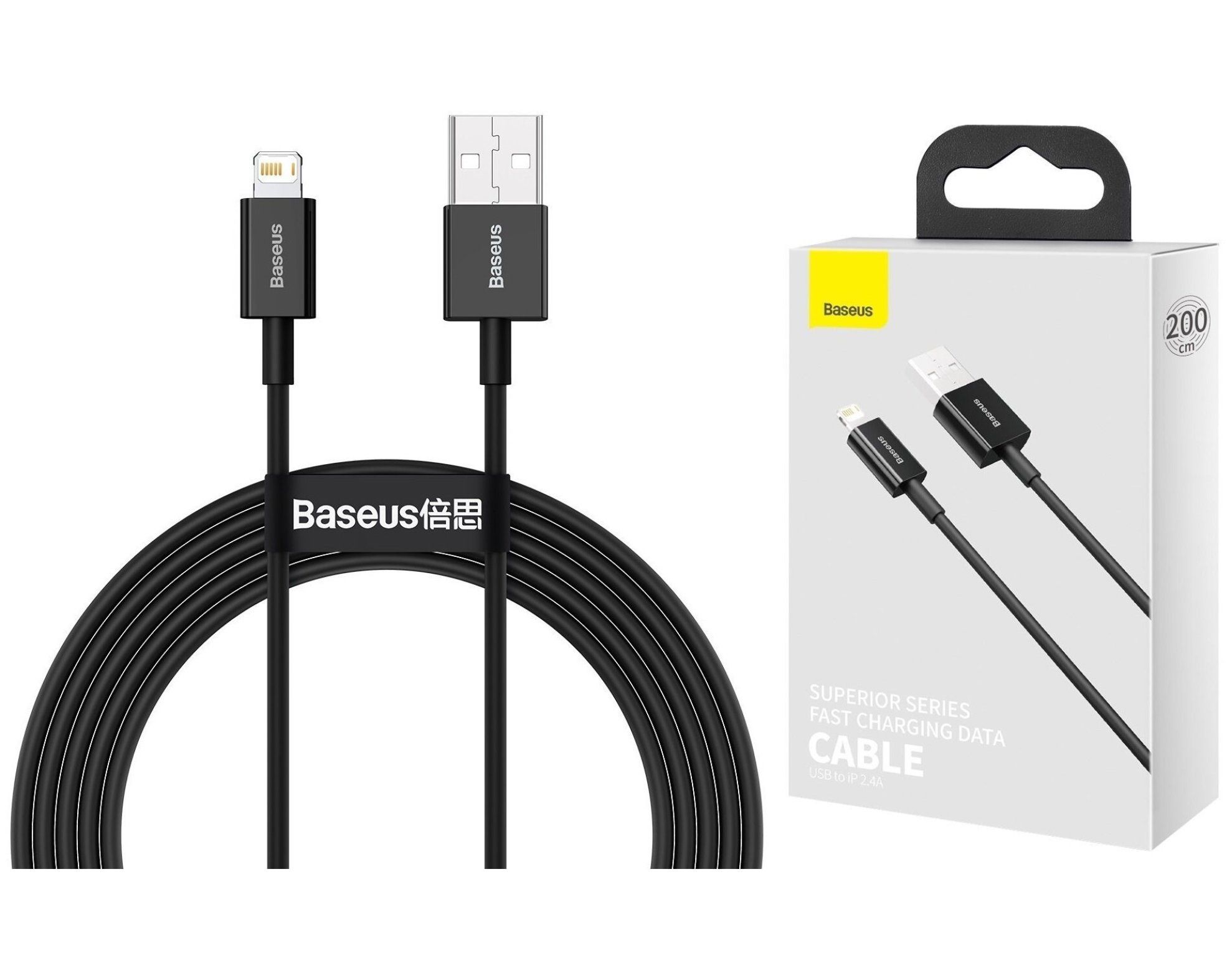 Kabel USB - Lightning BASEUS Superior Series 2 m Czarny