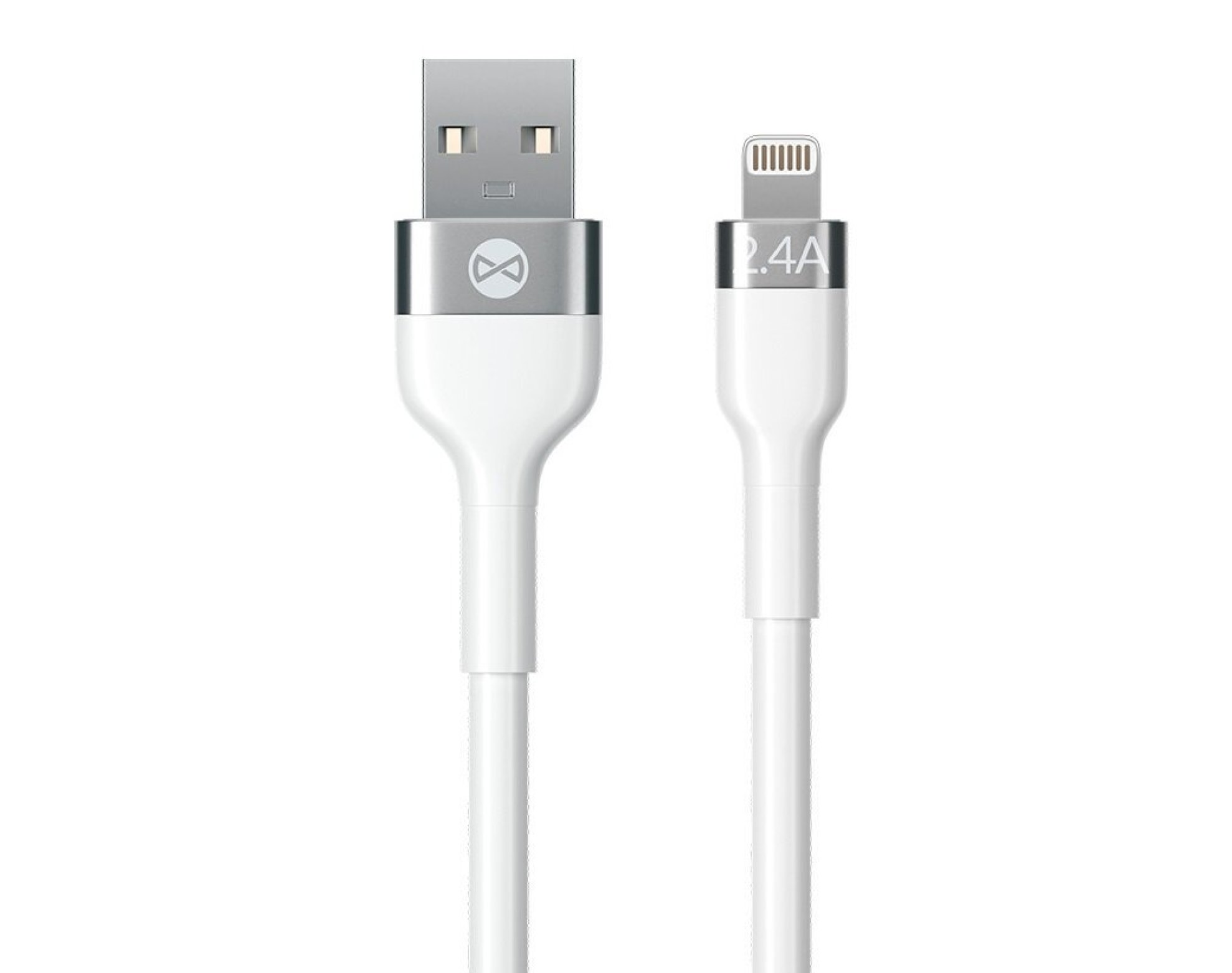 Kabel USB - Lightning FOREVER Flexible 2.4A 1 m Biały