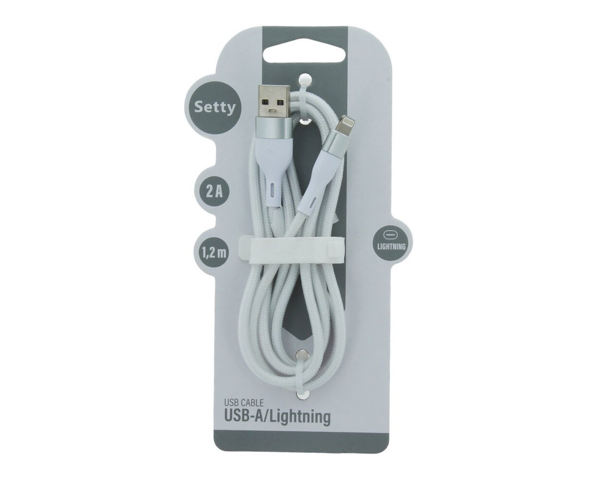 Kabel USB - Lightning SETTY KNA-L-1.220 2A 1.2 m Biały