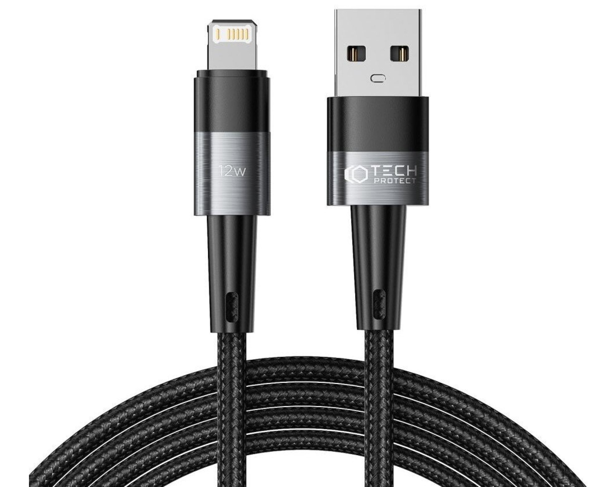 Kabel USB - Lightning TECH-PROTECT UltraBoost 12W/2.4A 2 m Szary