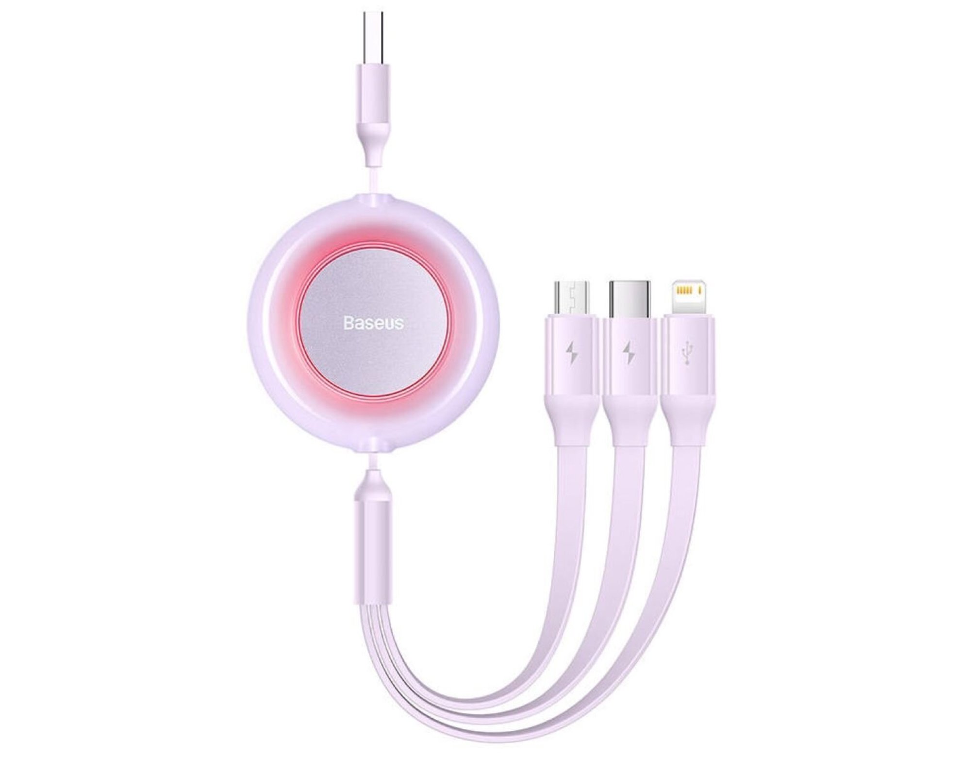 Kabel USB - Lightning/USB-C/Micro USB BASEUS Bright Mirror 2 1.1 m Fioletowy