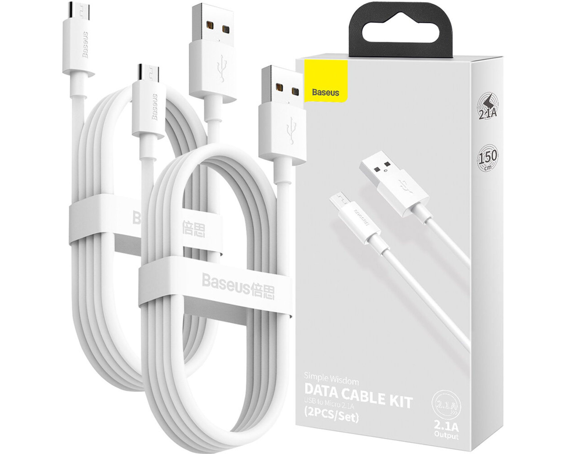 Kabel USB - Micro USB BASEUS Simple Wisdom 1.5m (2 szt.)