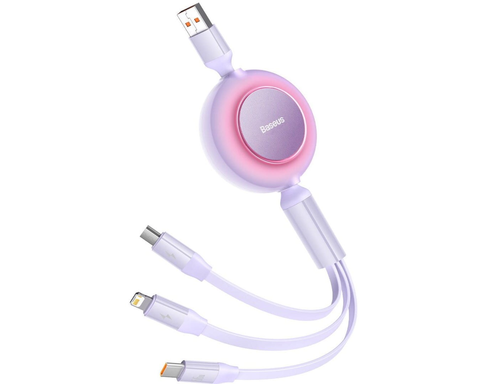 Kabel USB - Micro USB/USB-C/Lightning BASEUS Mirror 2 1.1m Fioletowy