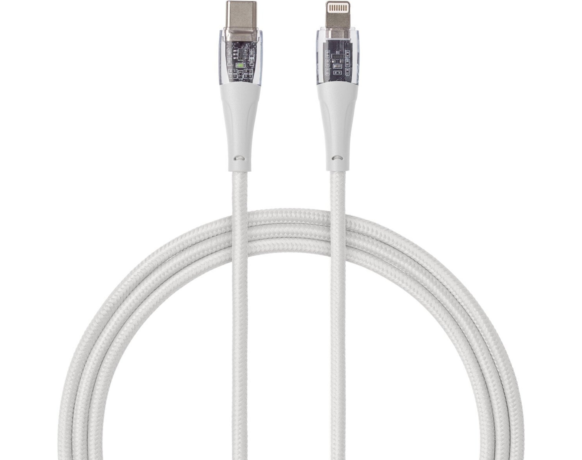 Kabel USB Typ-C - Lightning QUALO Transparent QTCN-CL-00 1.5 m Biały