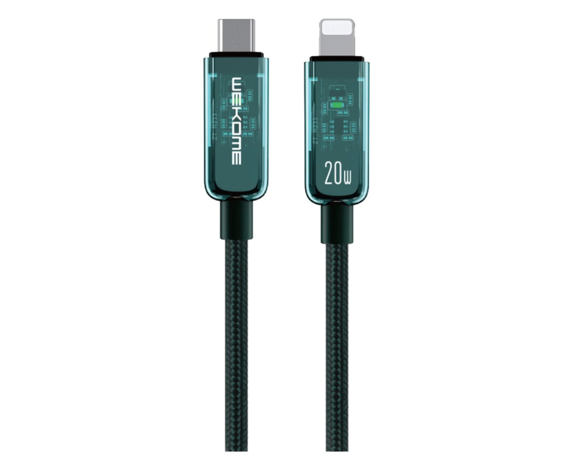 Kabel USB Typ-C - Lightning WEKOME WDC-181 Vanguard Series PD 20W 1 m Zielony