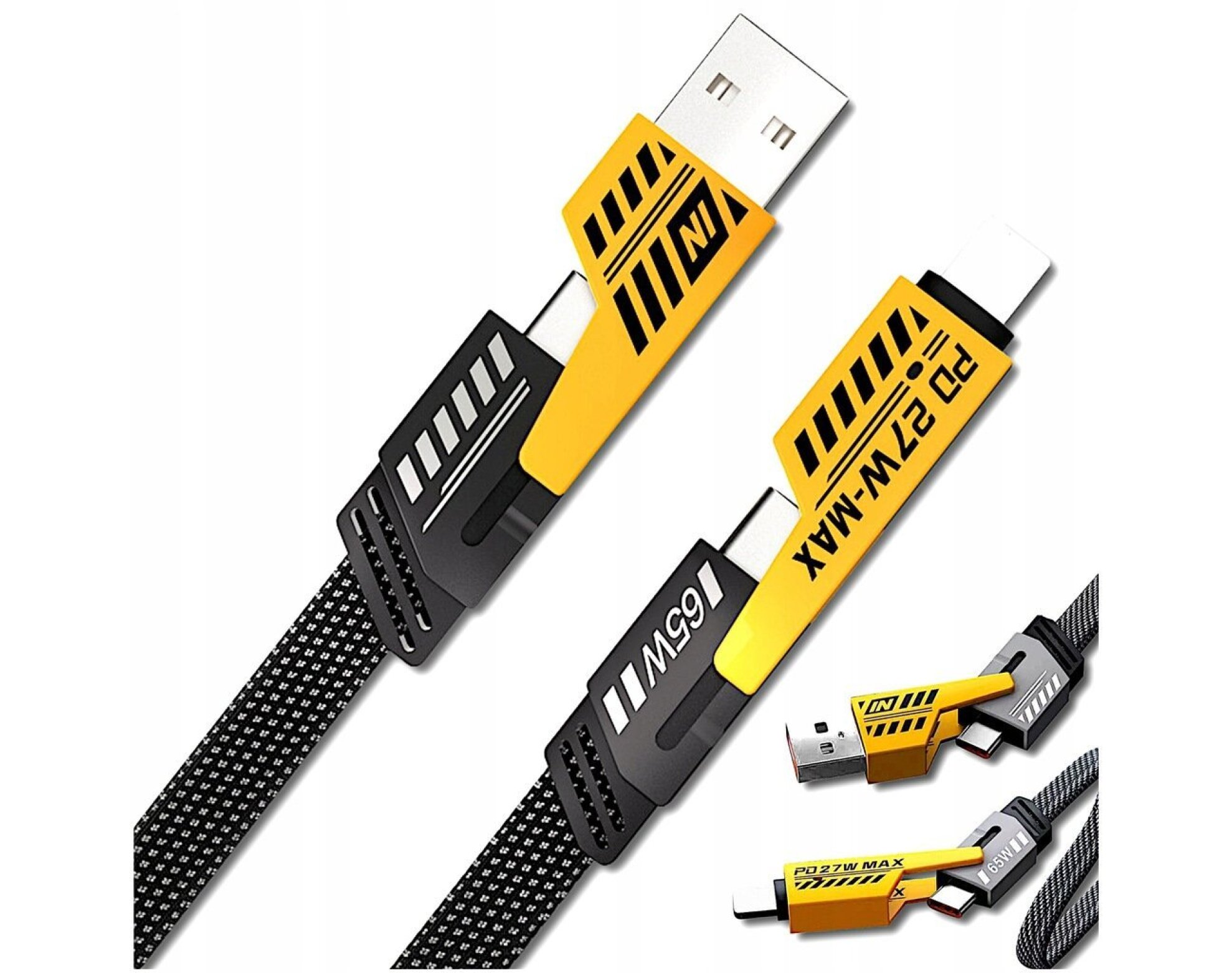 Kabel USB Typ C - Typ C Lightning Micro 65W 4w1 QC 4.0 PD do TELEFON LAPTOP