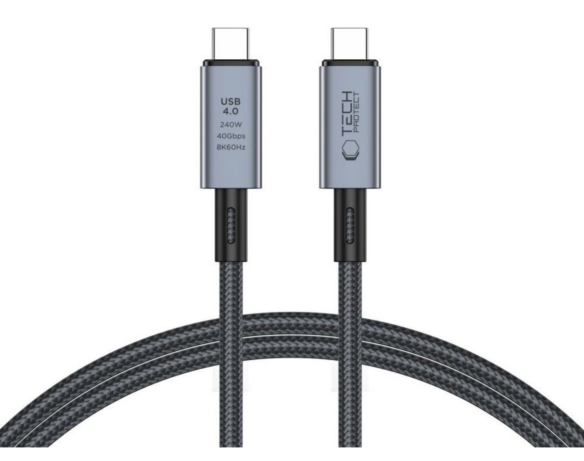 Kabel USB Typ-C - USB Typ-C TECH-PROTECT UltraBoost Max USB 4.0 8K 40GBPS PD240W 1 m Szary