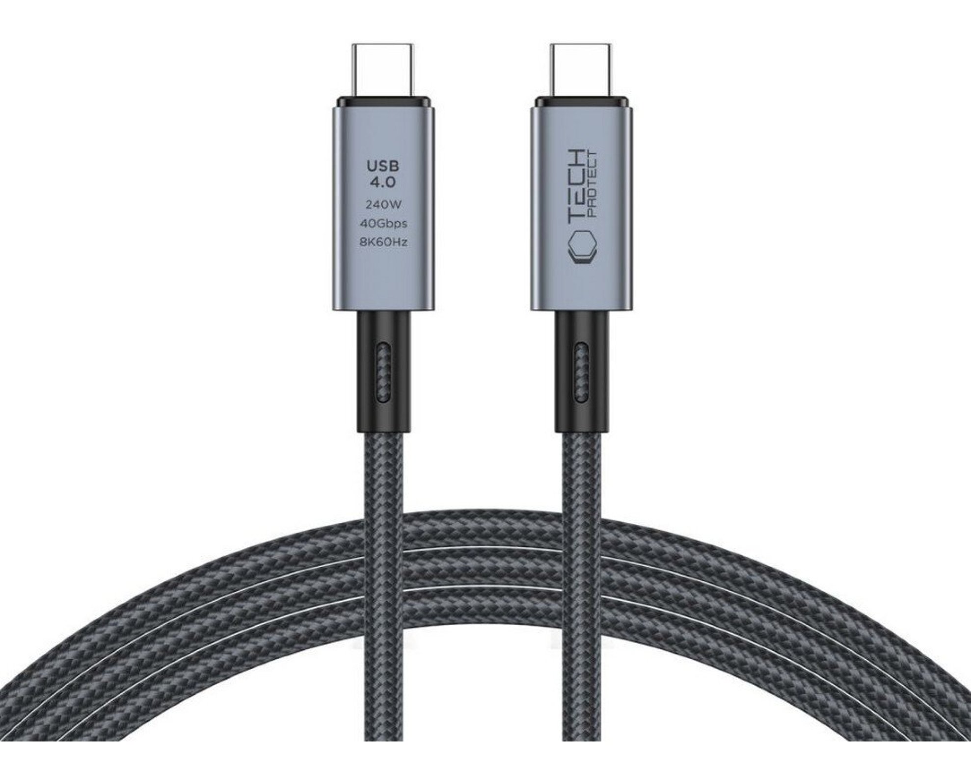 Kabel USB Typ-C - USB Typ-C TECH-PROTECT UltraBoost Max USB 4.0 8K 40GBPS PD240W 2 m Szary