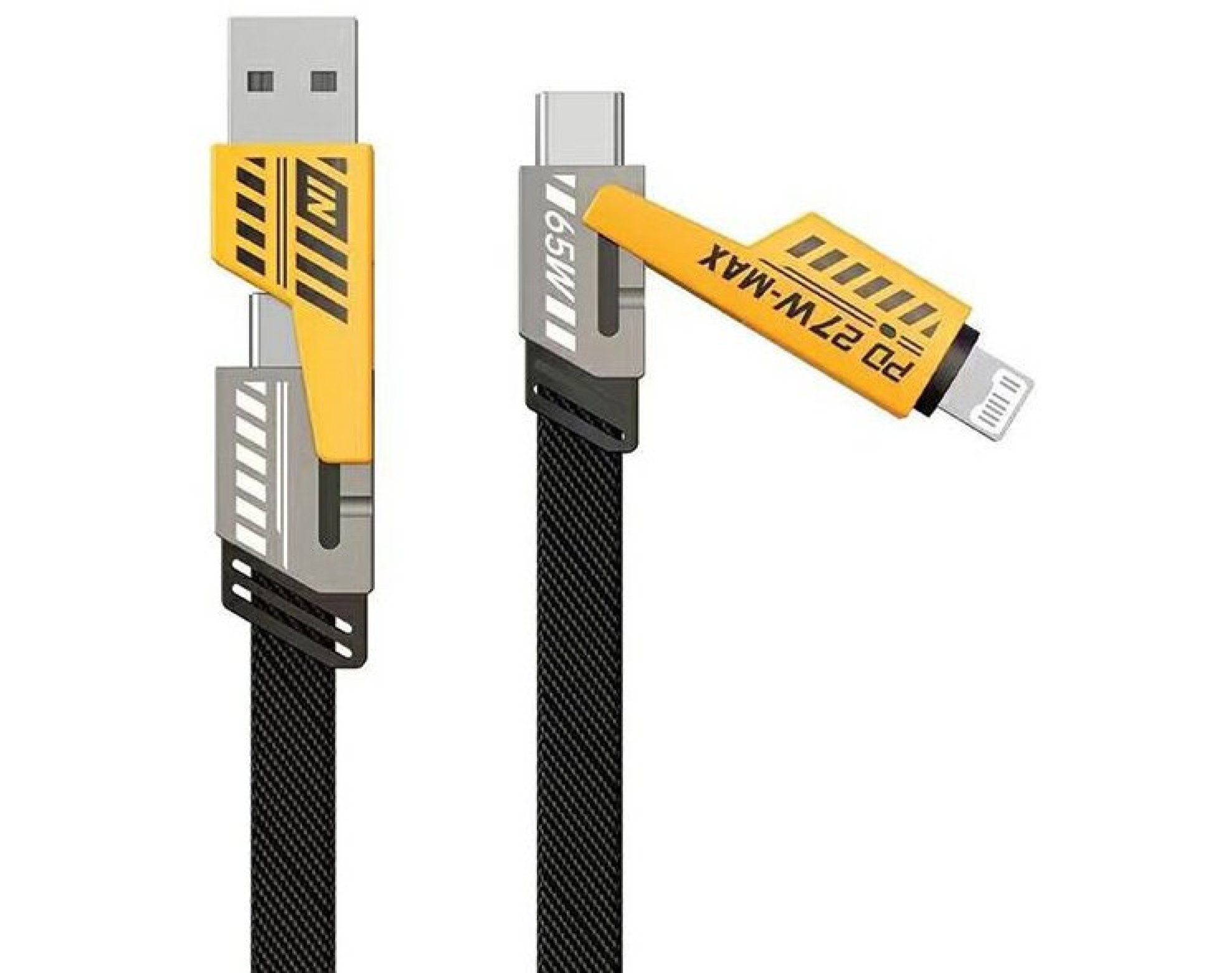 Kabel USB Typ-C/USB - USB Typ-C/Lightning AWEI CL-226 1.2 m Czarny