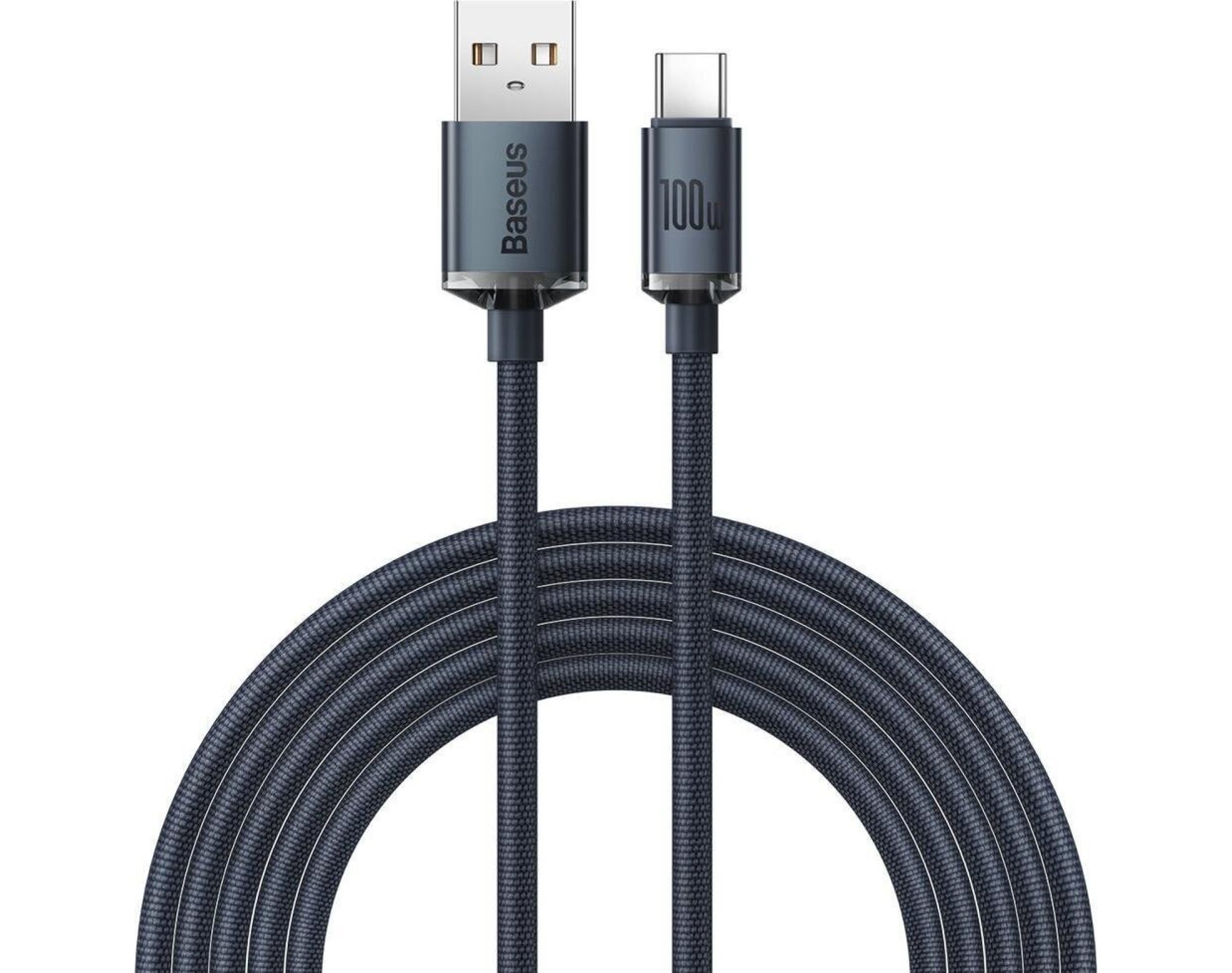 Kabel USB - USB-C BASEUS Crystal Shine 100W 2 m Czarny