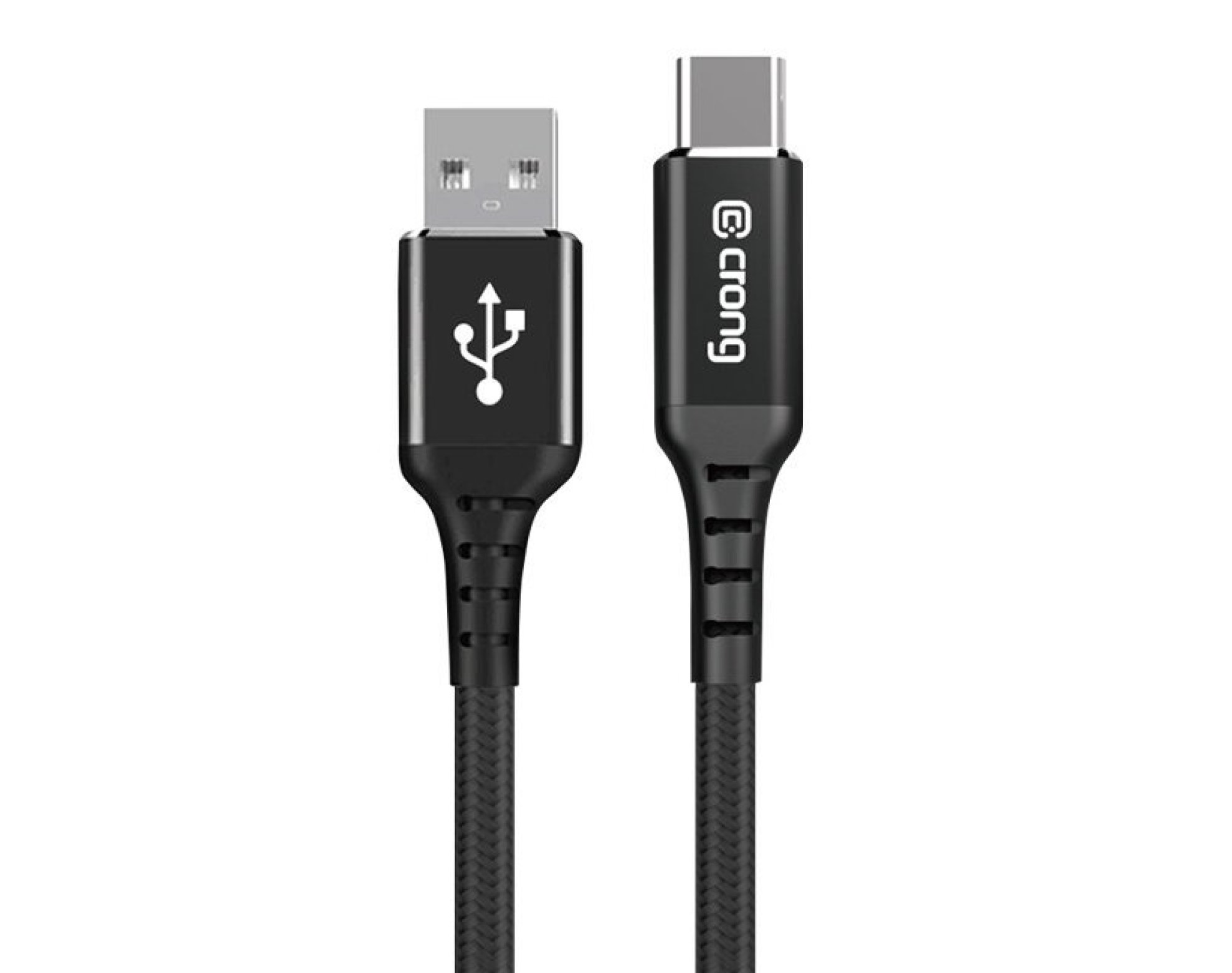Kabel USB - USB-C CRONG Armor Link 0.25 m Czarny