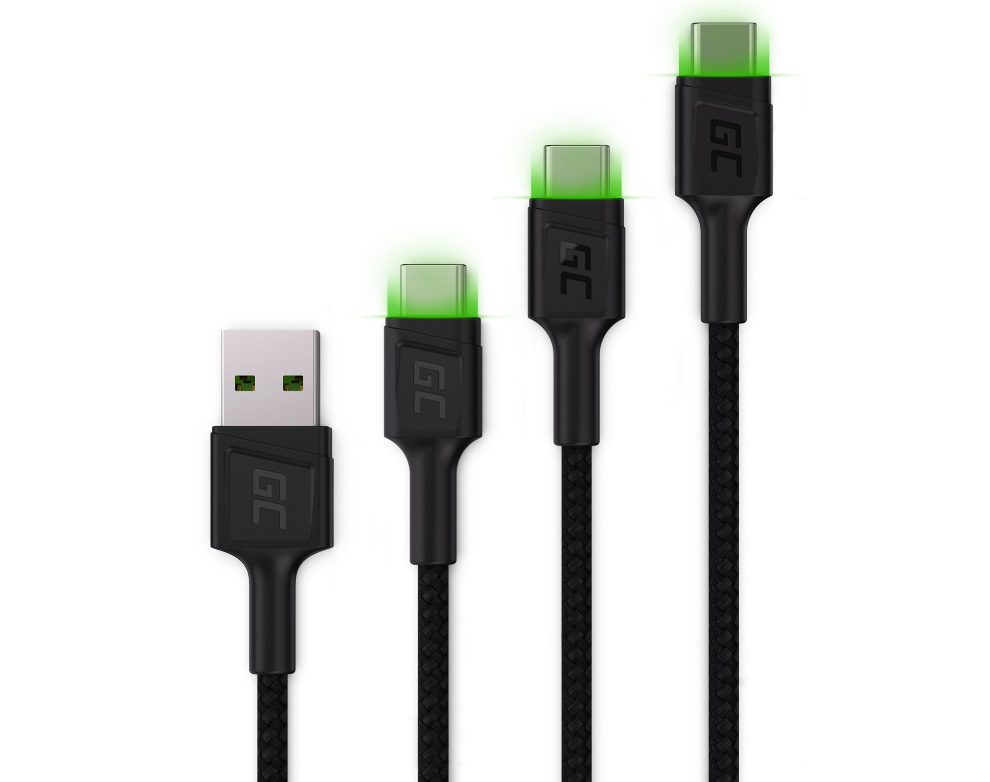 Kabel USB - USB-C GREENCELL 0.3 m/1.2 m/2 m