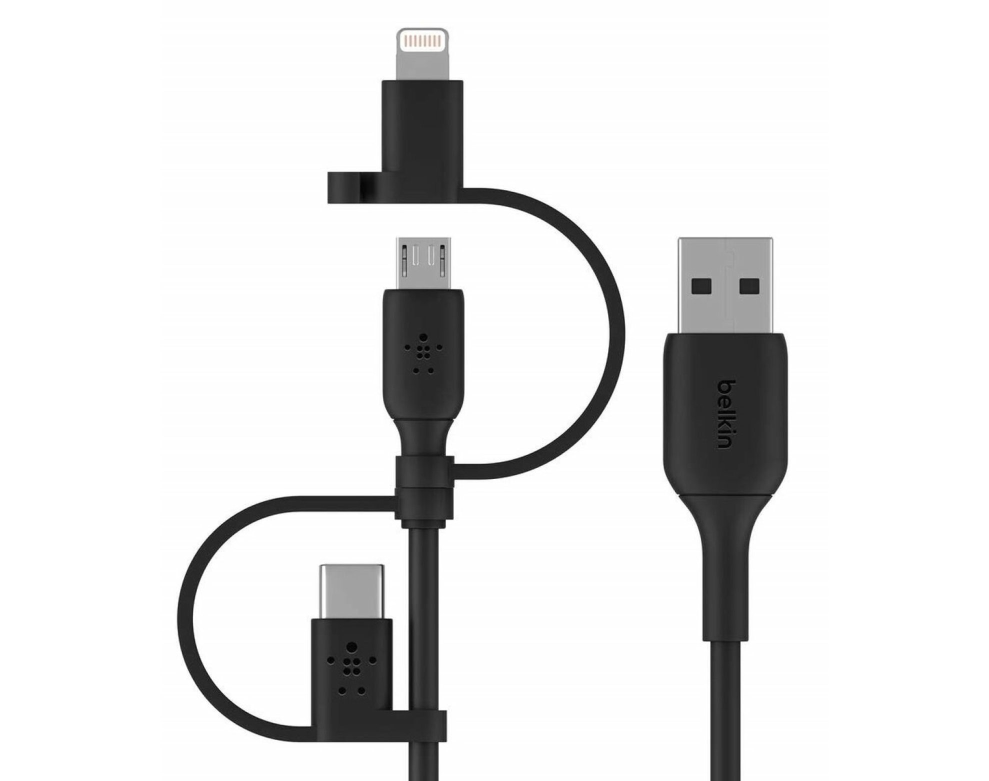 Kabel USB - USB-C/Micro-USB/Lightning BELKIN Boost Charge 1 m Czarny