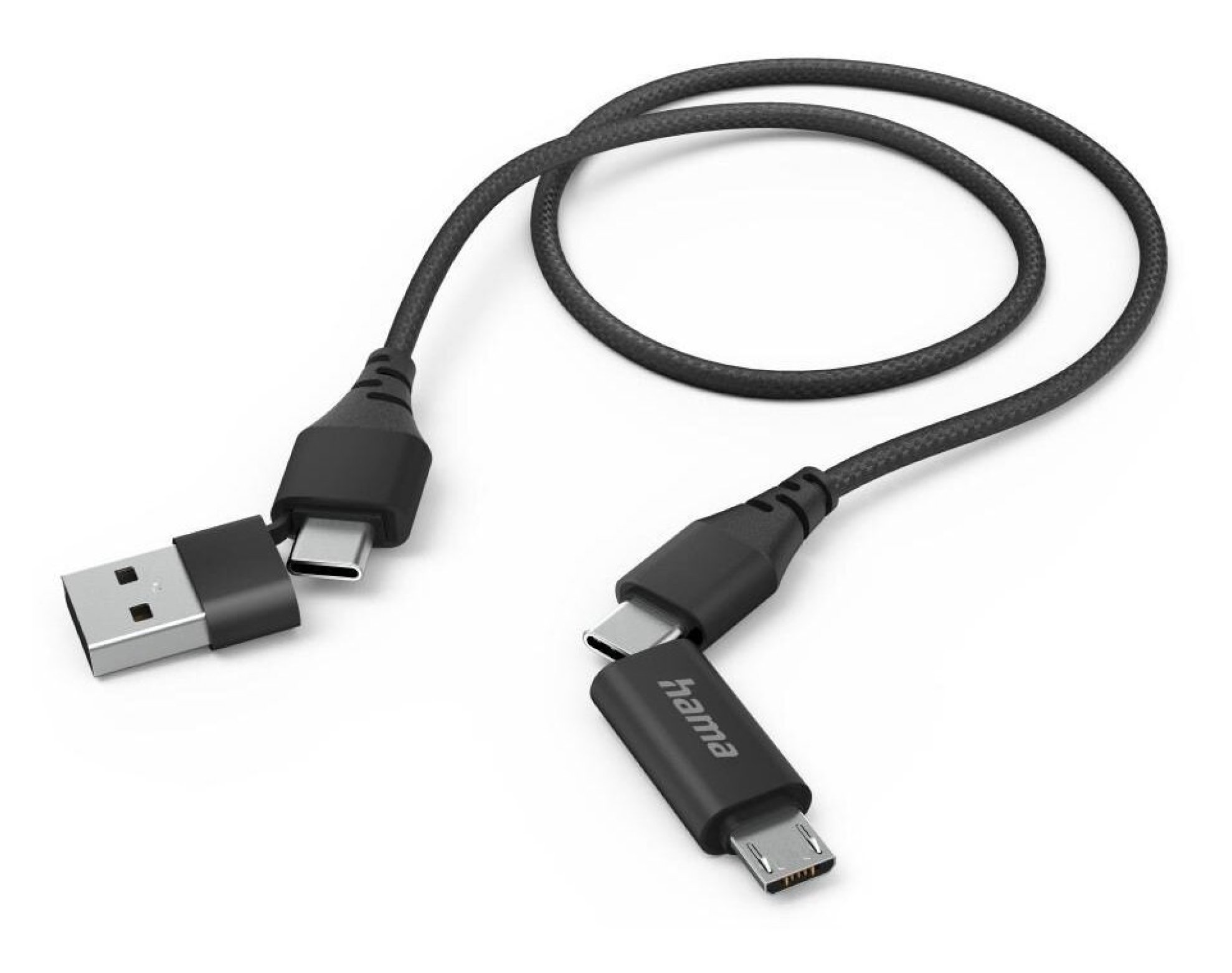Kabel USB/USB-C - Micro USB/USB-C HAMA 4w1 1 m Czarny